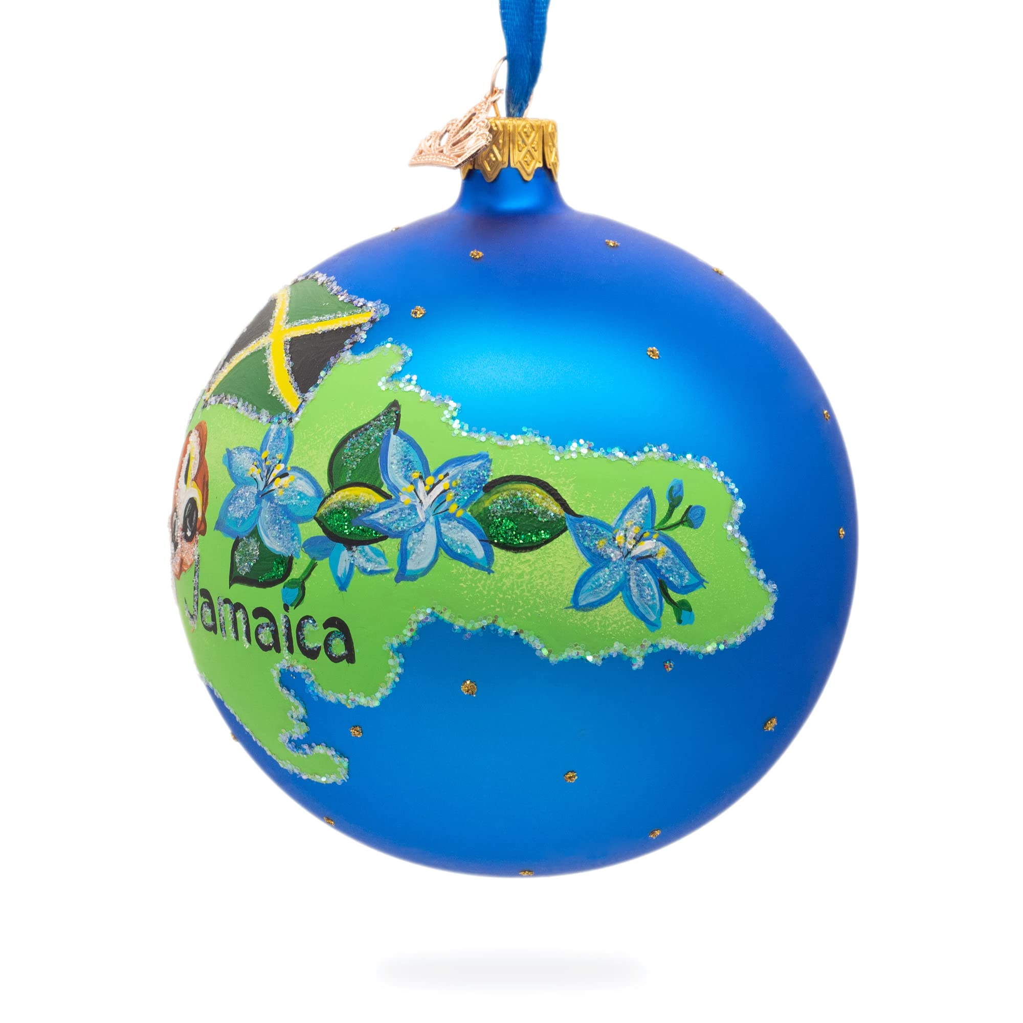 BestPysanky Décoration de Noël en forme de boule de verre de l'île de