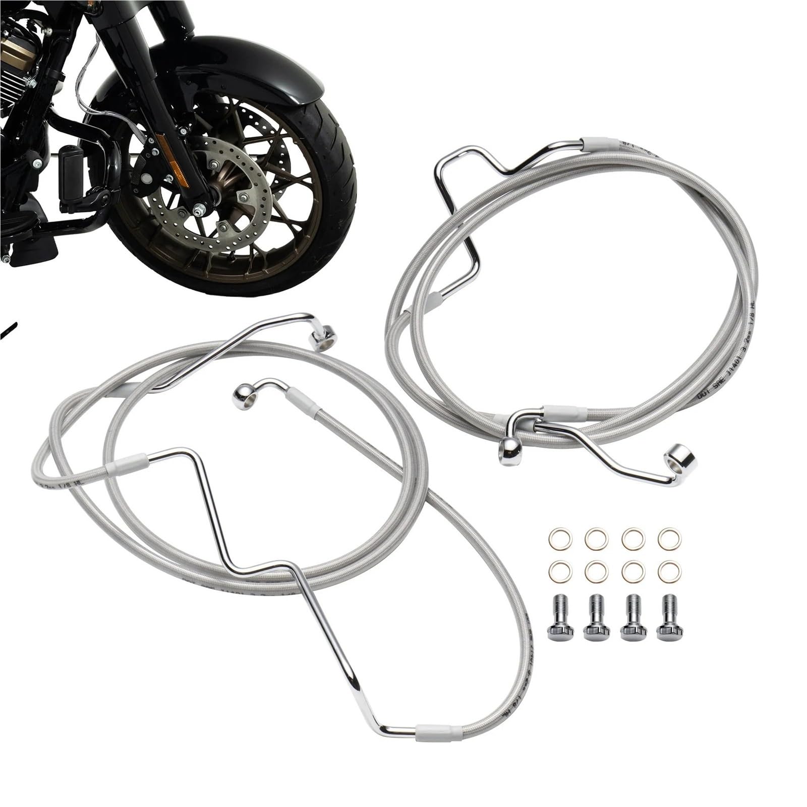 Kable napędowe Pasuje do Harleya Touring 2014- i nowszych z ABS Road King/Street, pasuje zestawu podwójnych przednich dolnych przewodów hamulcowych Ultra Glide Motocyklowe kable napędowe