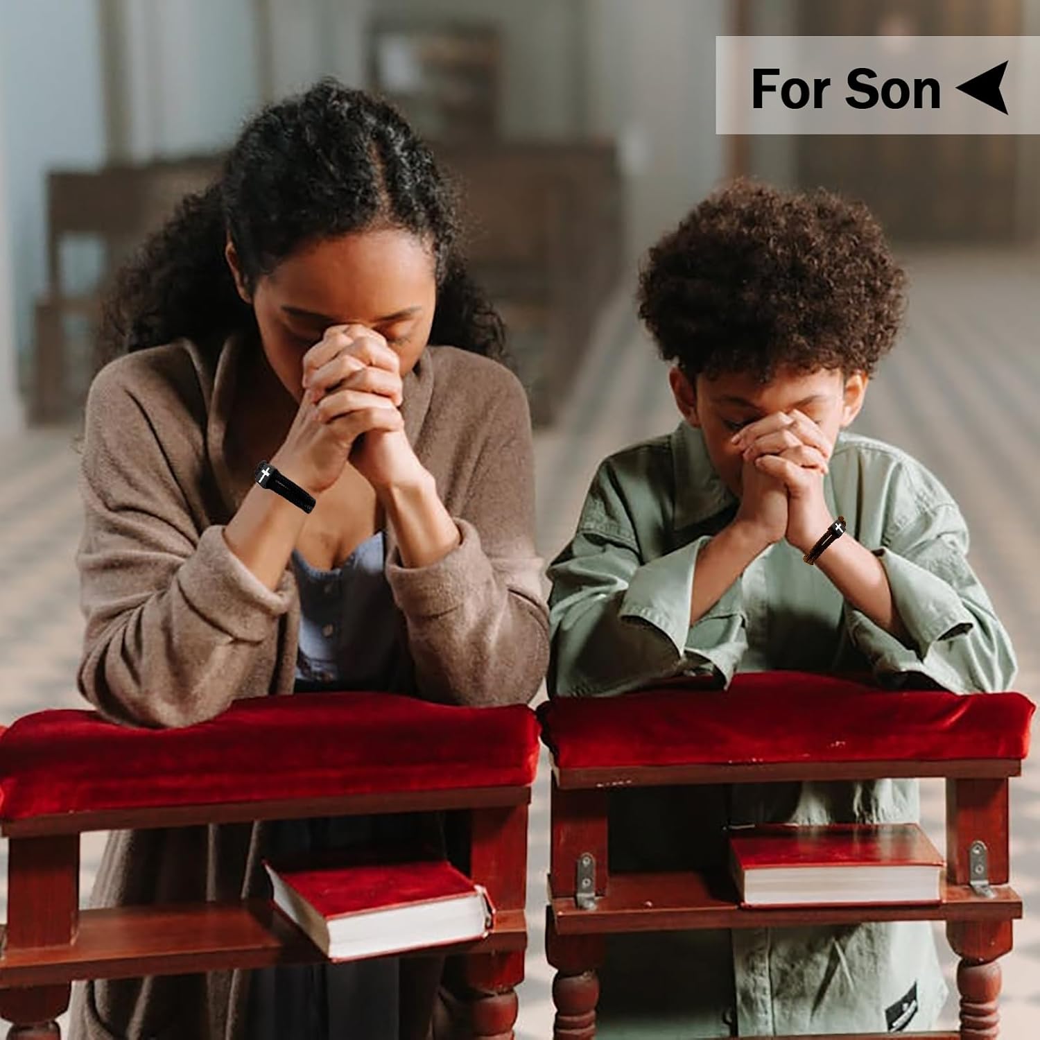 Cross Bracelet for Men, Cross Braided Rope Bracelet for Husband Son Boyfriend Brother, Inspiration Christmas Valentines Graduation Easter Birthday Anniversary Christian Baptism Gift - Image 5