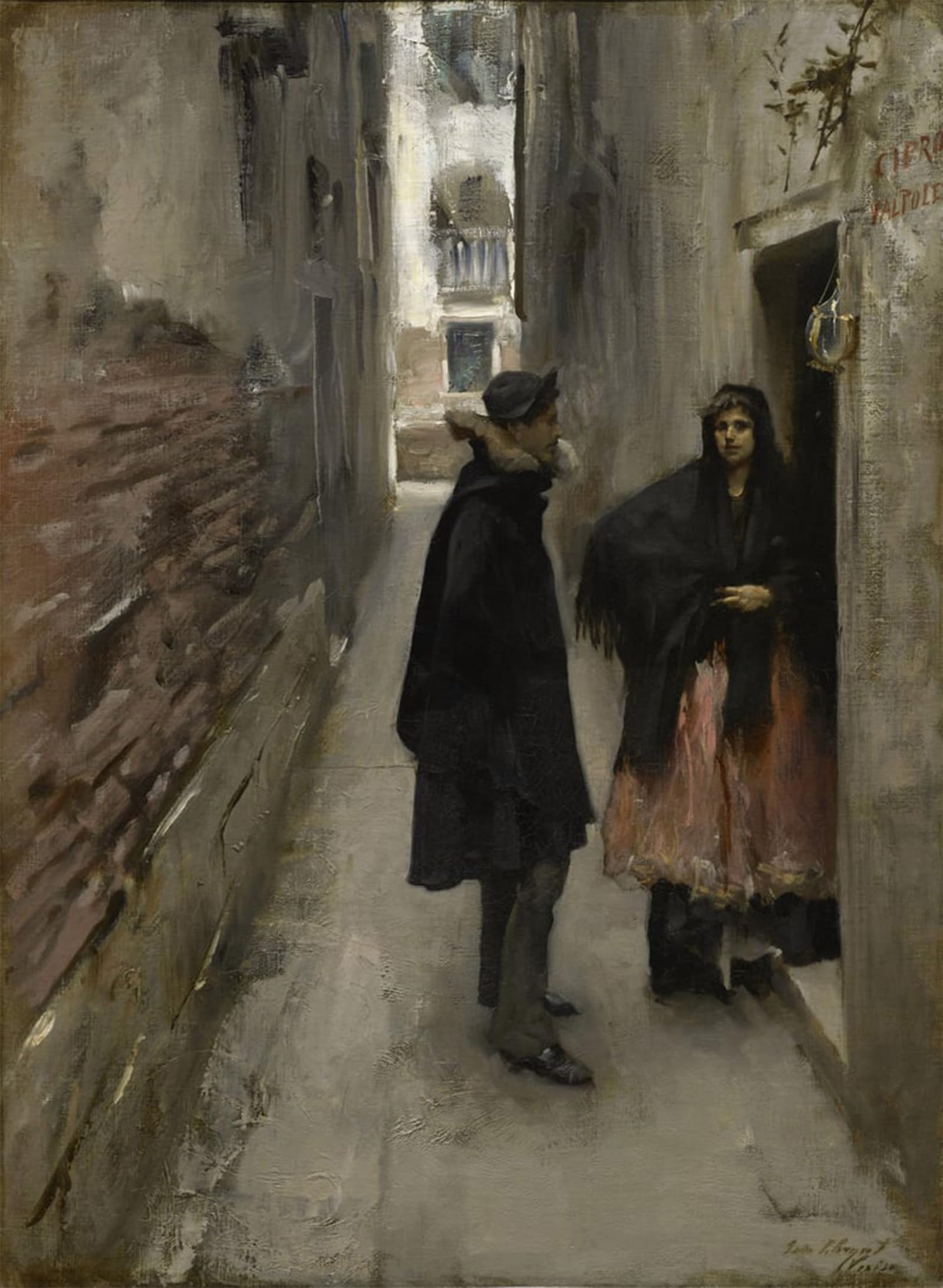 SERENDIPITP Aesthetic Poster Photo Wall Print Retro Picture a Street in Venice by John Singer Sargent Modern Wall Artwork for Home Decor 60x90cm