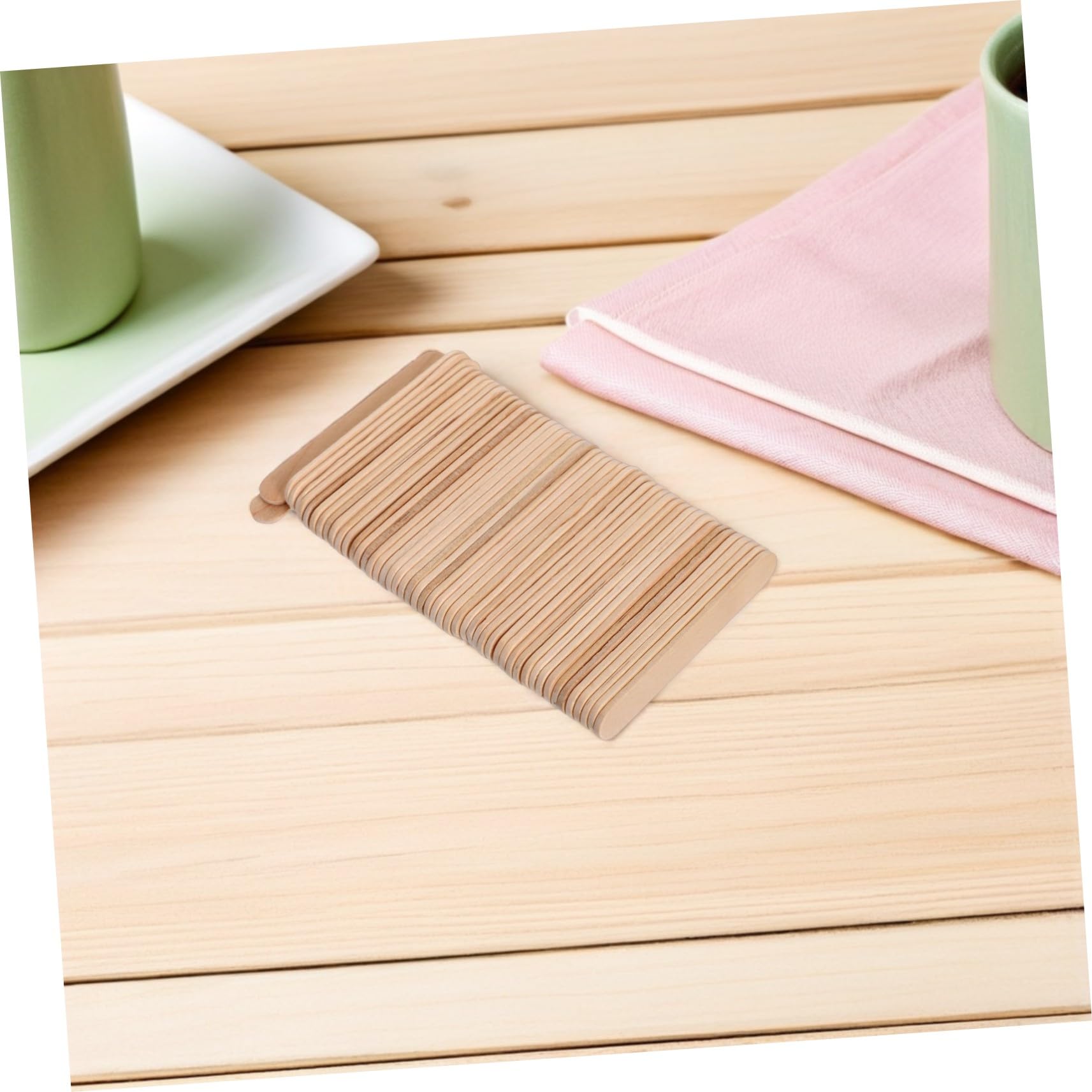 Operitacx 1000piezas Palitos de Madera para Manualidades de Palos de Helado Naturales de Madera Dura para Proyectos de Arte Manualidades Escolares y Etiquetas de Plantas de Cera