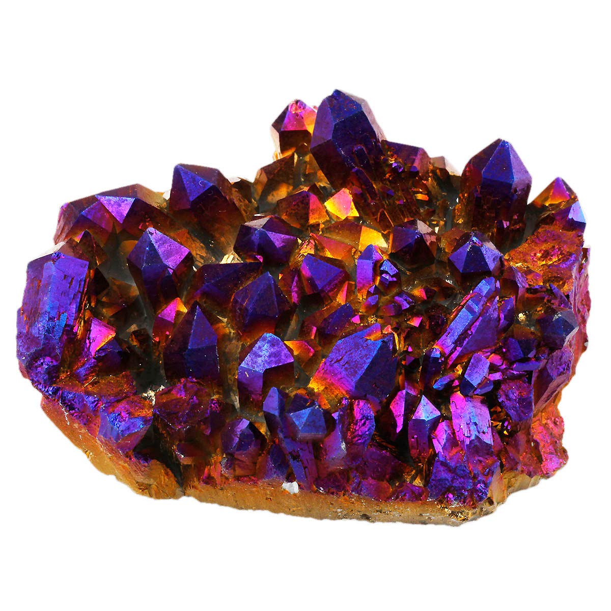 Nupuyai Titanium Coated Bergkristall Druse Rohstein unregelmäßige Kristall Cluster Quarz Geode Edelstein für Reiki Feng Shui Deko