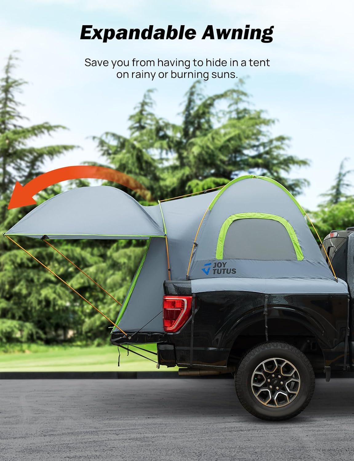 Awning 5.5ft Truck Tent + Built-in Pump Truck Bed Air Mattress