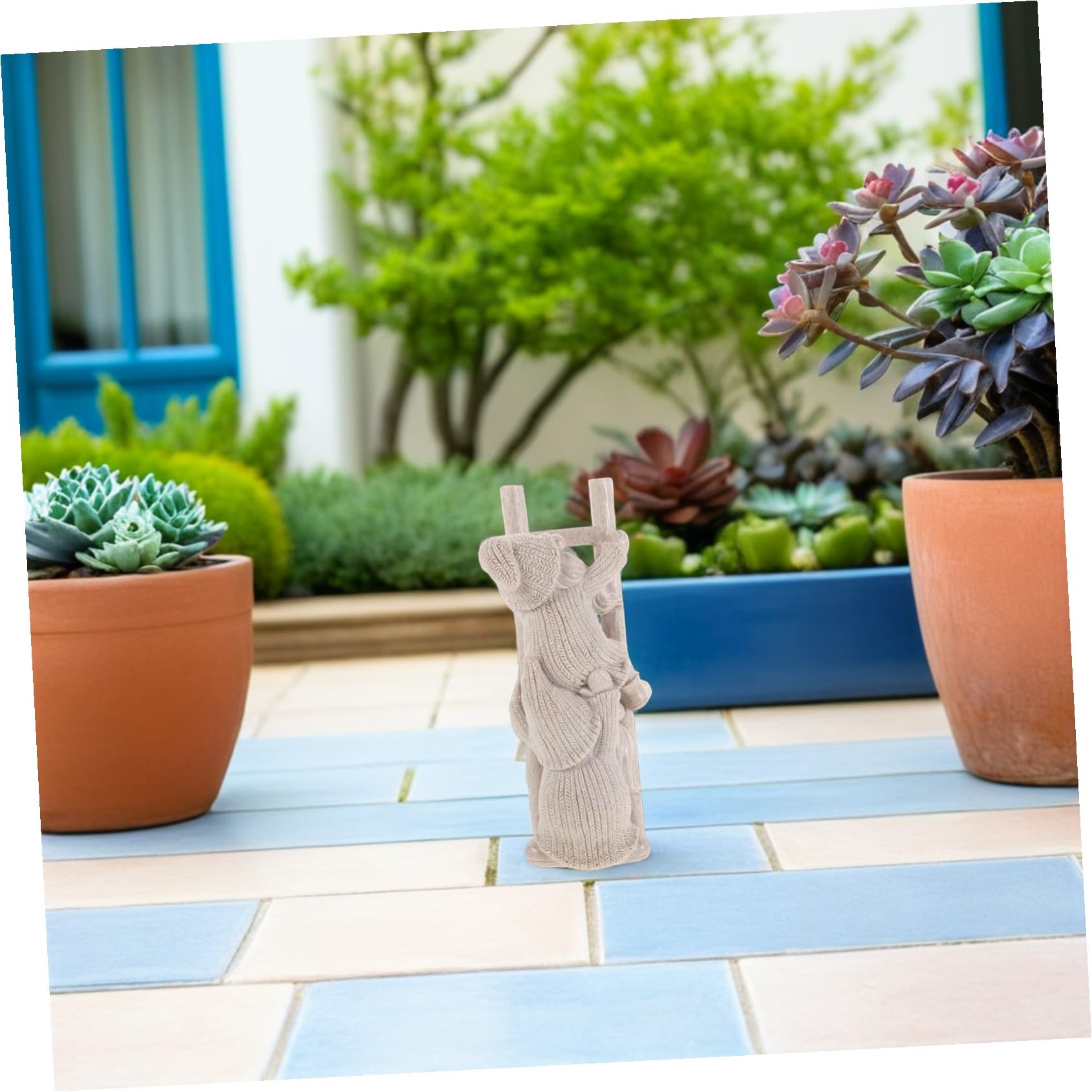 SUPVOX Sculpture De Noël en Résine pour Jardin GNOME Grimpant Amusant Figurine De GNOME Grimpant Ornement De Jardin en Résine Beige