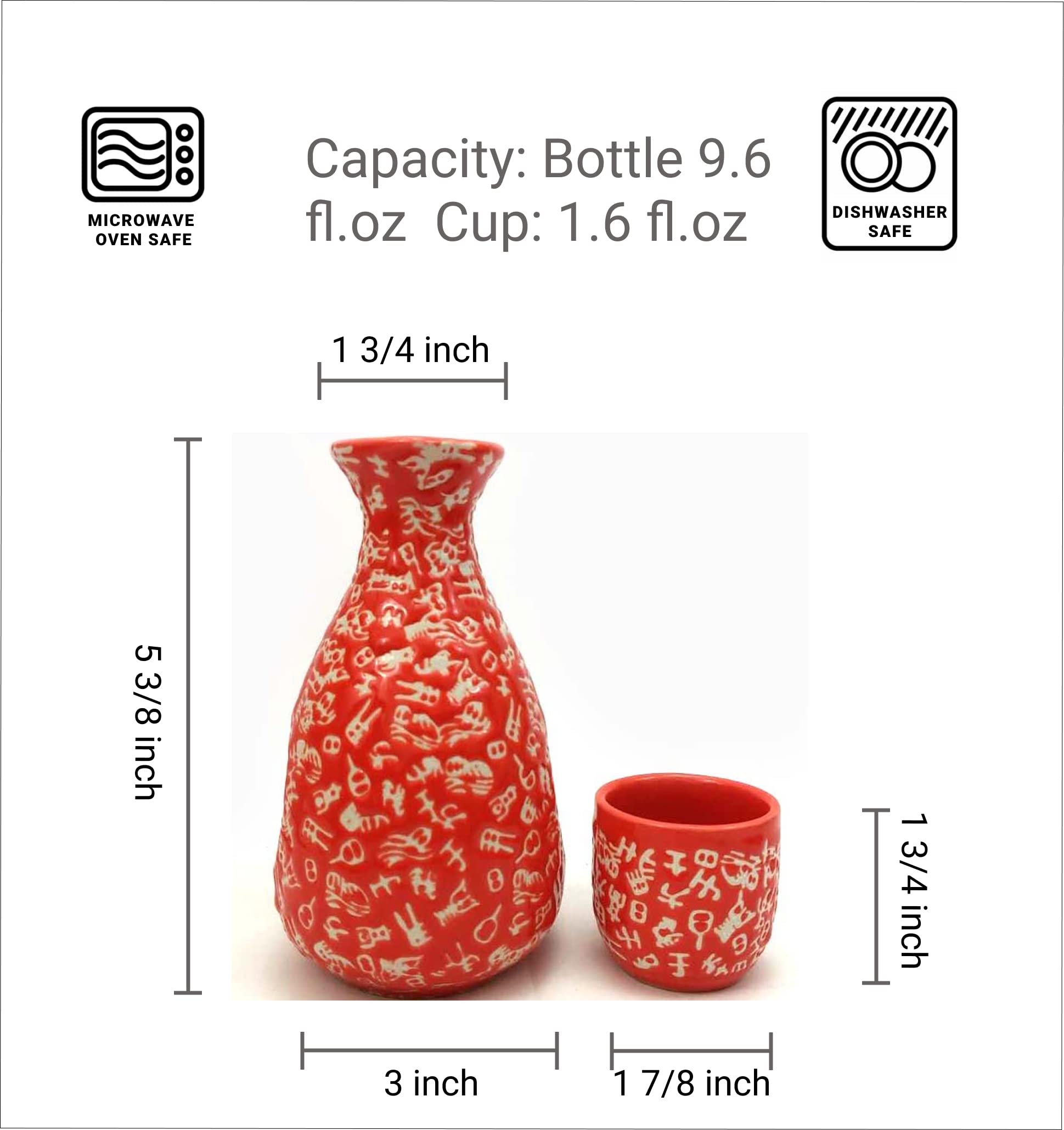 Amazon.com | JapanBargain, Porcelain Sake Set Sake Bottle and Sake