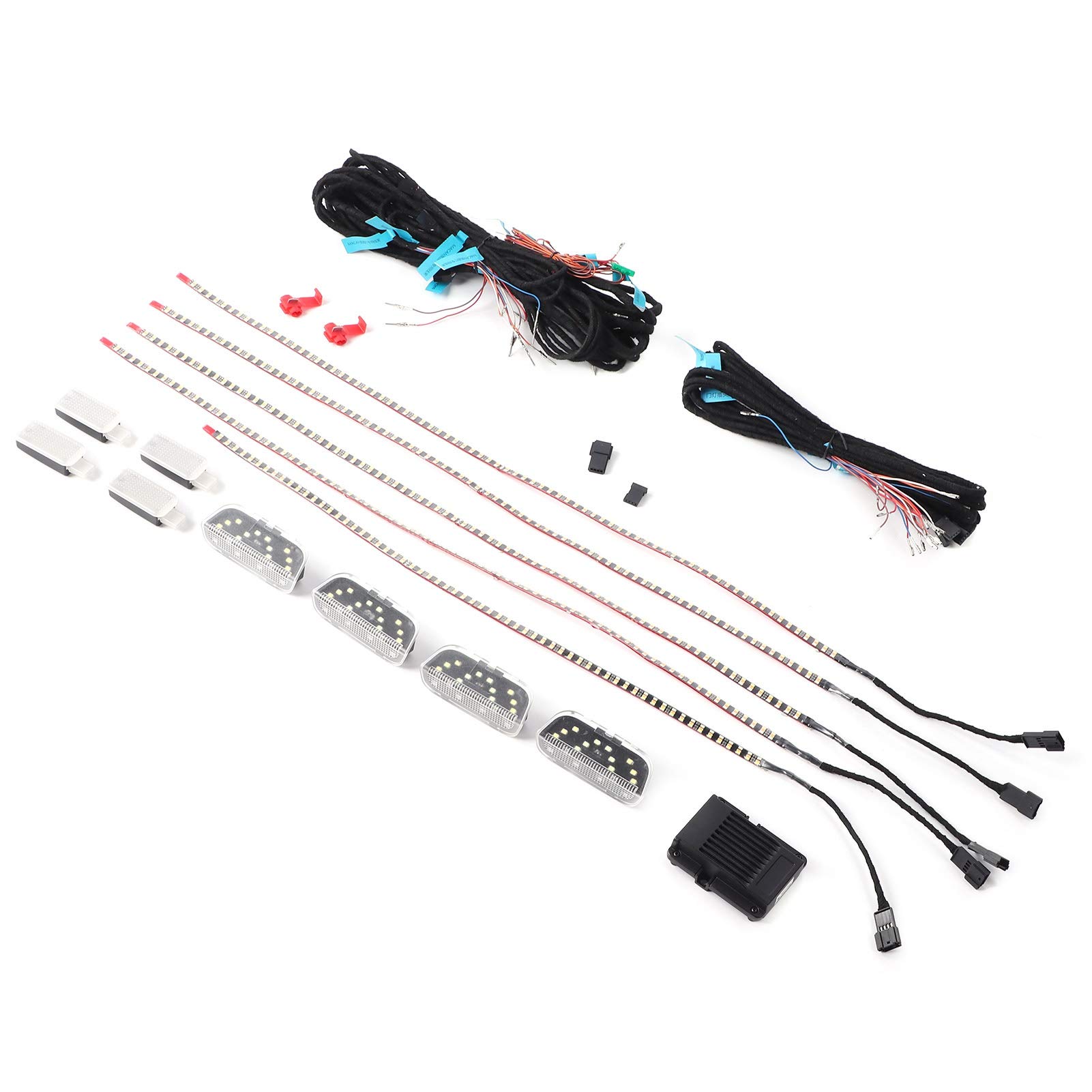 Conjunto de Lámparas Ambientales LED, Tira de Luz Interior de 3 Colores con Arnés de Cableado Estándar Alemán para 2014 2020