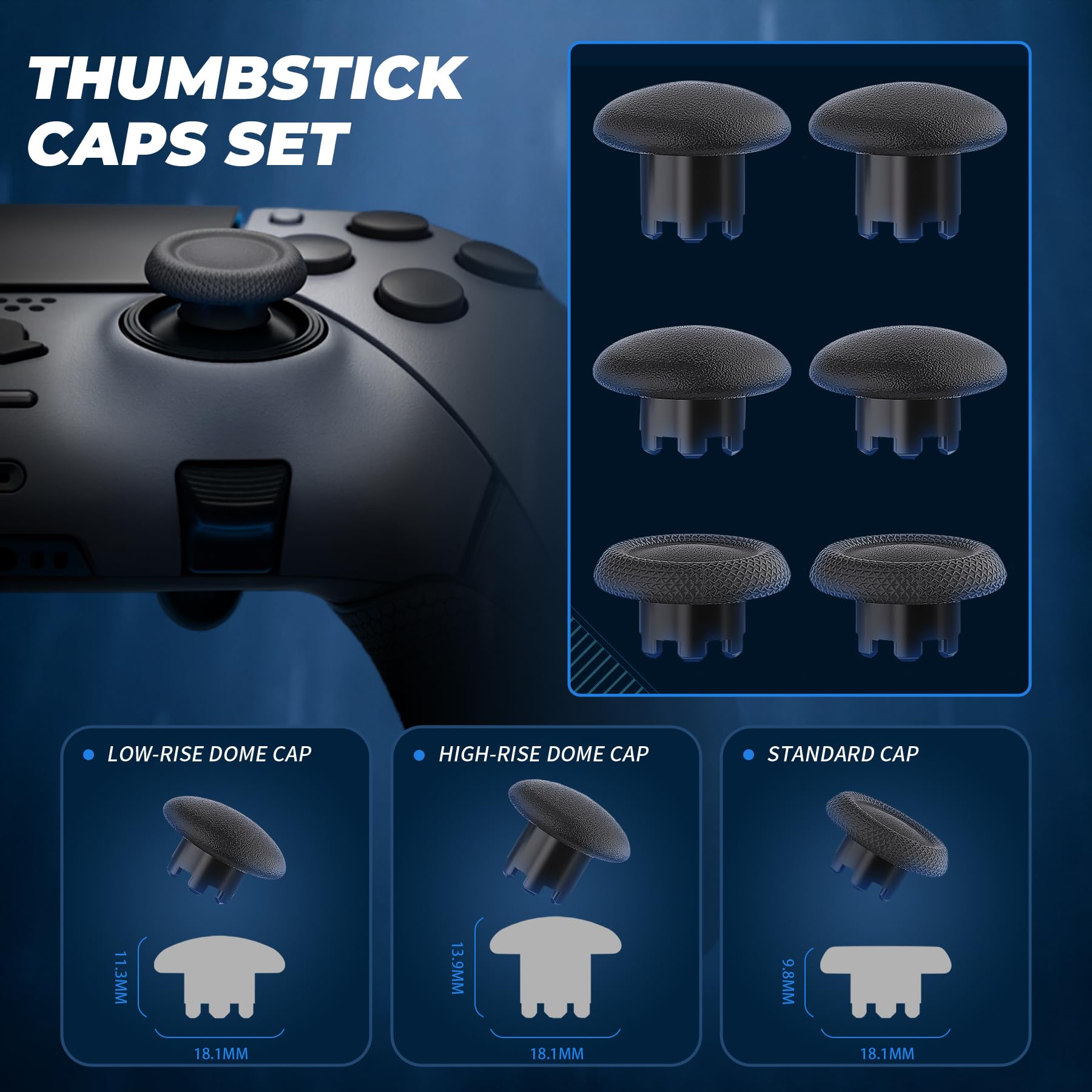 eXtremeRate Beyond ARC Full Gehäuse Set kompatibel mit ps5 Edge Controller, Gummiert Griff Rückgehäuse/Custom Faceplate/Deko Zierleiste&Tauschbare Joysticks/Tasten Zubehör Set-Grau