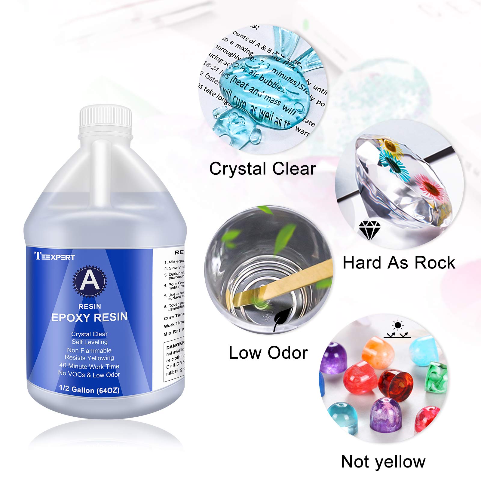 1 Gallon Epoxy Resin and Hardener Kit Crystal Clear for Jewelry DIY Art