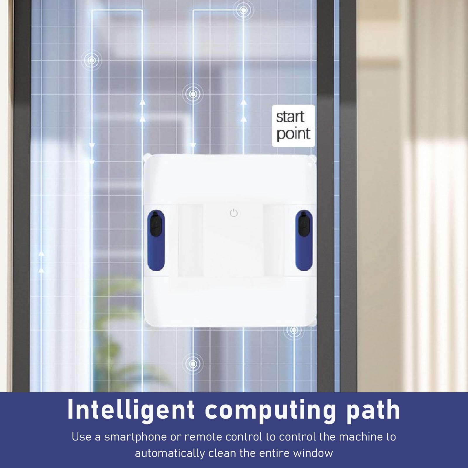 Robot de limpieza de ventanas con doble pulverización de agua, limpiador de vidrio inteligente automático para paredes planas, mesas, pisos, techos, control remoto