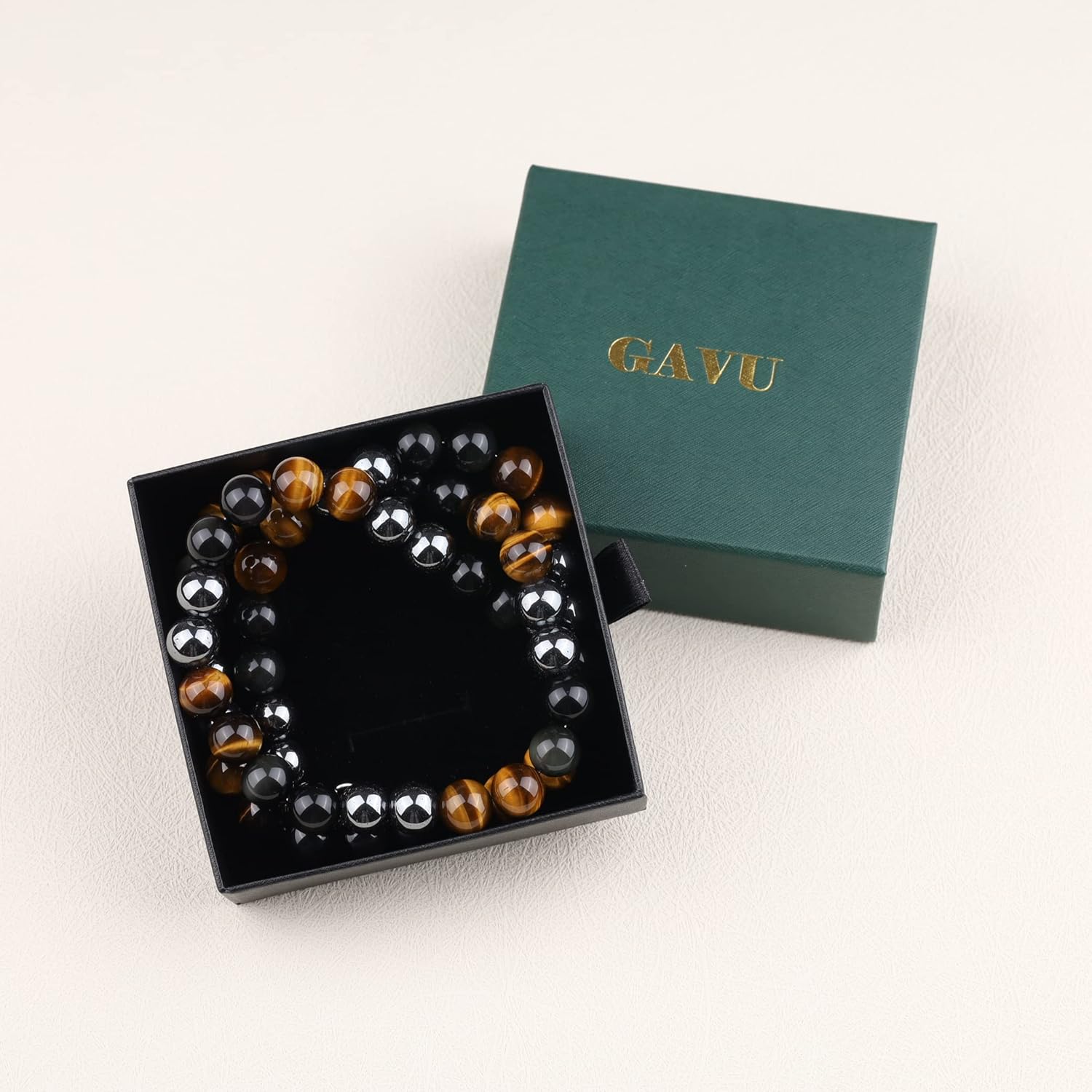 GAVU Men’s Beaded Necklace, Triple Protection Crystal Necklace for Men - Image 6