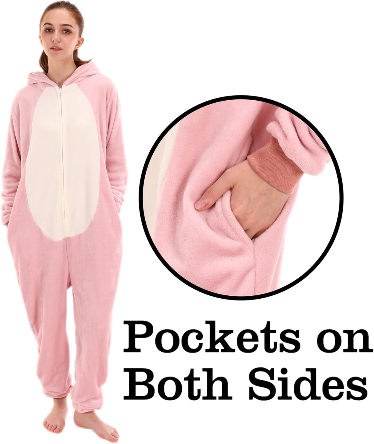 COSUSKET Snug Fit Unisex Adult Onesie Pajamas, Flannel Cosplay Animal One Piece Halloween Costume Sleepwear Homewear - Image 5