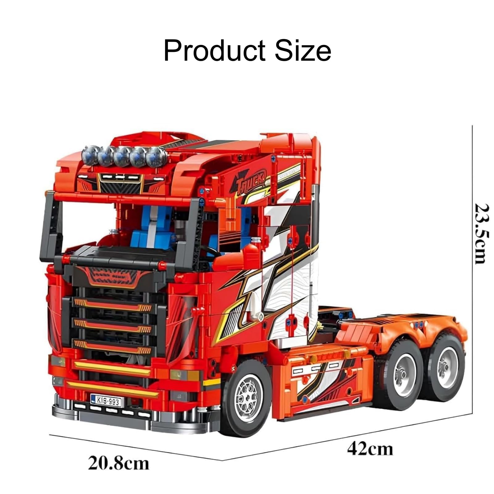 Technik LKW Bausteine Set, 1708 Teile Tractor Bausteine Modell Bausatz, Tractor Truck Klemmbausteine, LKW Bausatz Modell Spielzeug, Geschenke für Erwachsene, Kompatibel mit L***
