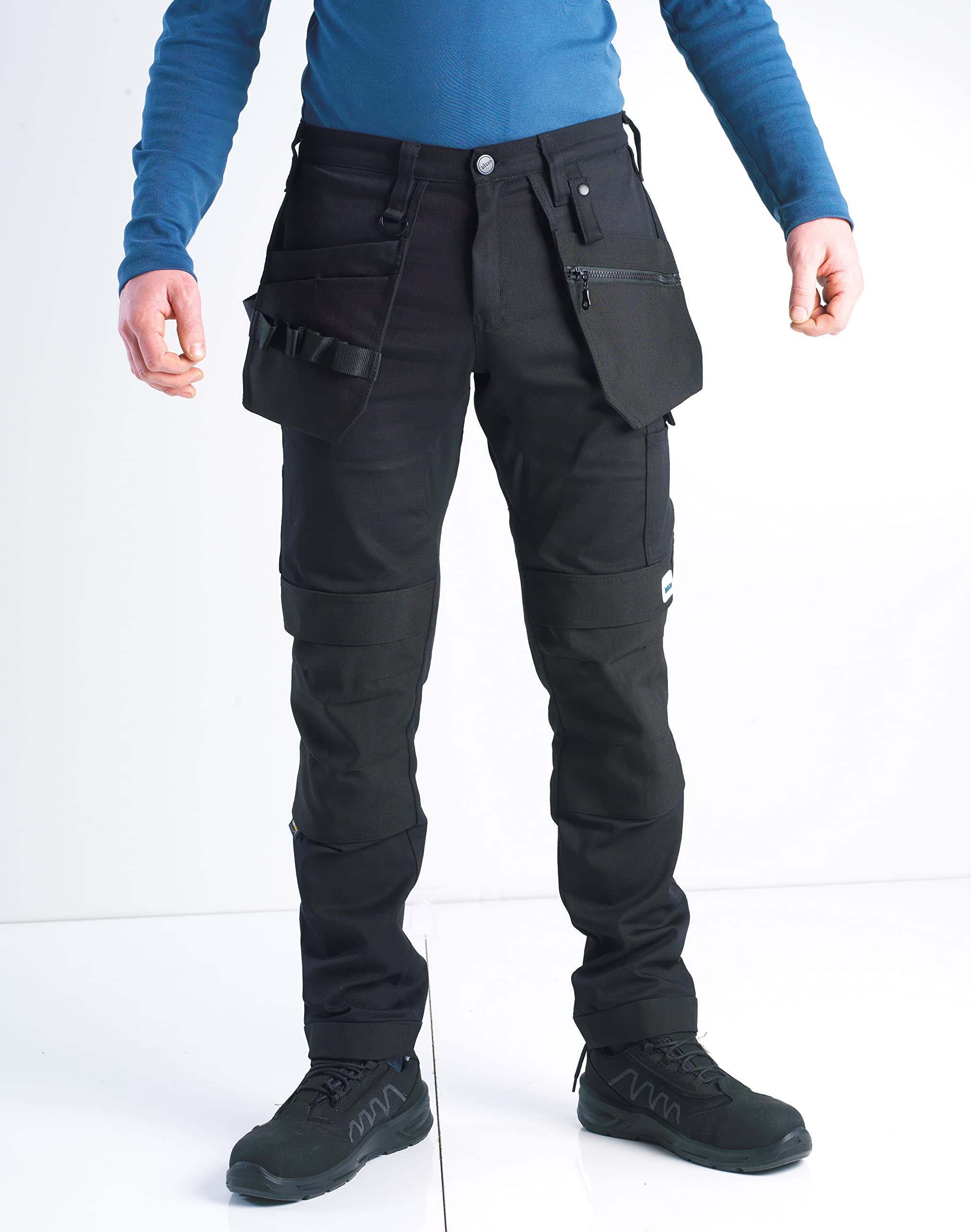 Bitco Arbeitshose – Cargo-Taschen, Wasser- & ölabweisend, Knietaschen für Knieschoner, elastisches Hauptmaterial, Flexible Einsätze, Cordura®-Verstärkungen