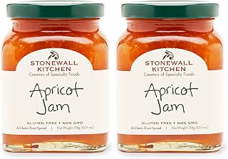 Stonewall Kitchen Apricot Jam, 12.5 oz Pack of 2 - Premium Gourmet Spread with Real Fruit Chunks & Perfect Tart-Sweet Balance