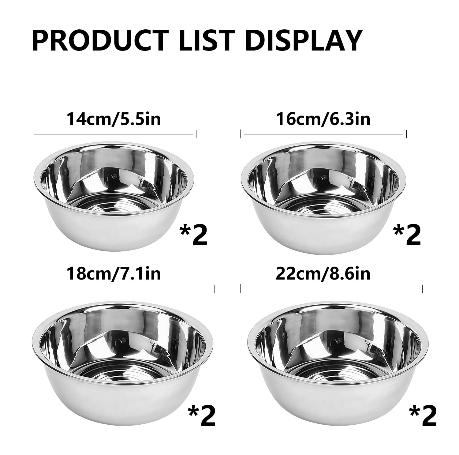 8 piatti in acciaio inox, ciotole rotonde in acciaio inox, set da campeggio, set da 8 pezzi, piatti in acciaio inox, piatti e ciotole in acciaio inox per campeggio