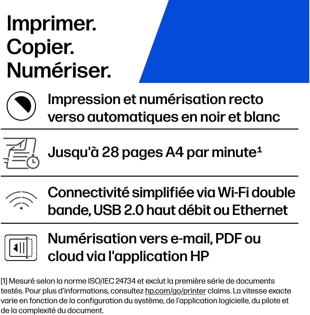 HP LaserJet M235sdw Imprimante Multifonction A4 Recto/Verso Automatique Noir et Blanc 27 ppm Wi-Fi Ethernet USB ADF Écran LCD Grise