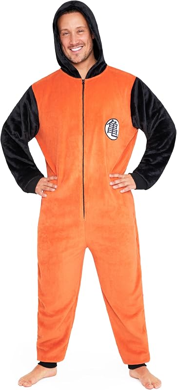 Dragon Ball Z One-Piece Pajamas for Men with Hood - Anime Gifts for Him