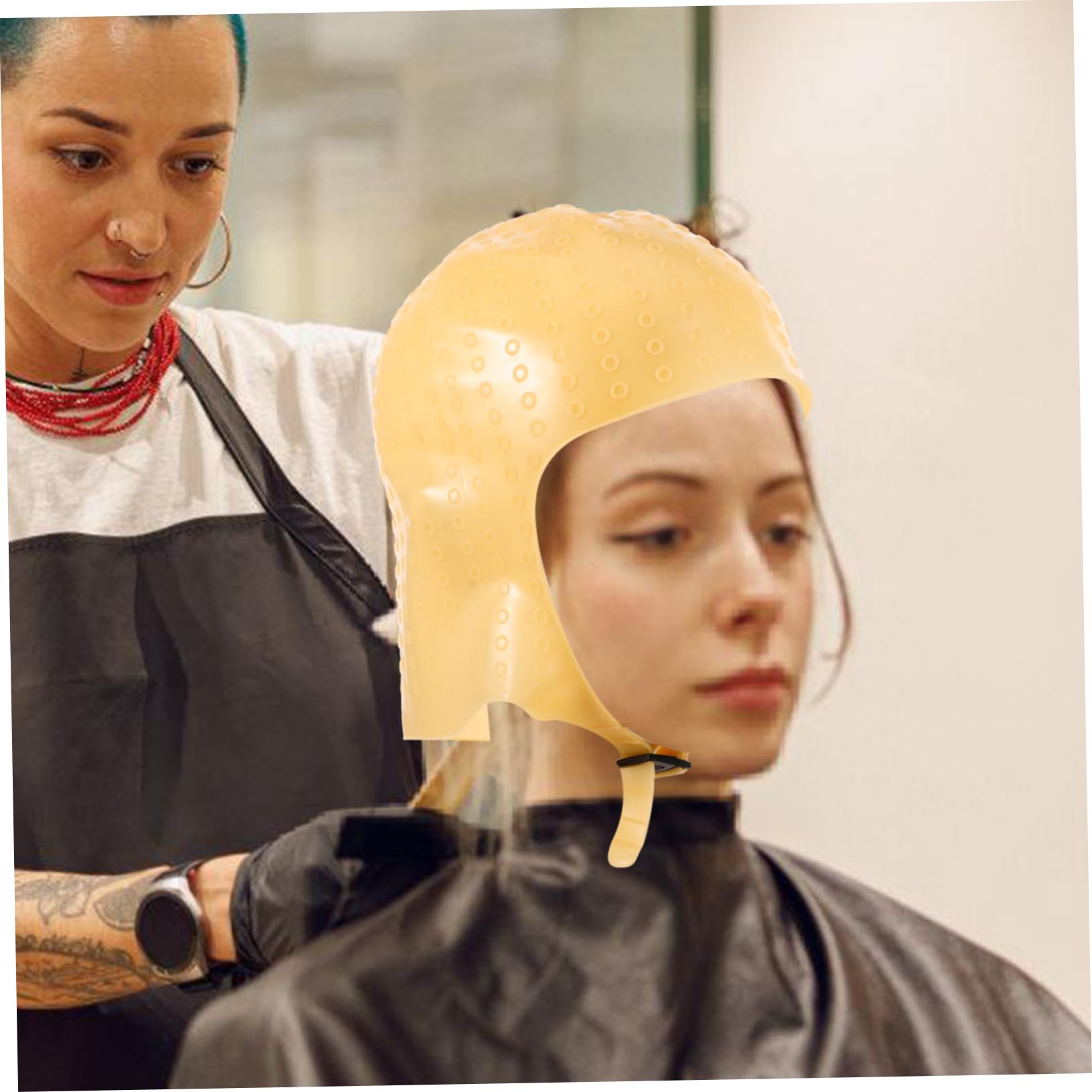 Beatifufu 2 Sets Highlighting Cap Reusable Silicone Dyeing Hat for Home Salon Use