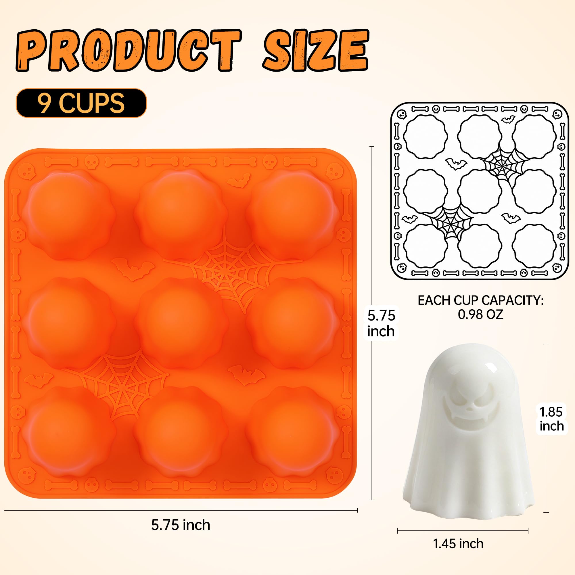 Halloween Silicone Molds - 2 Packs Ghost Molds -3 Halloween Silicone Molds - 2 Packs Ghost Molds -3