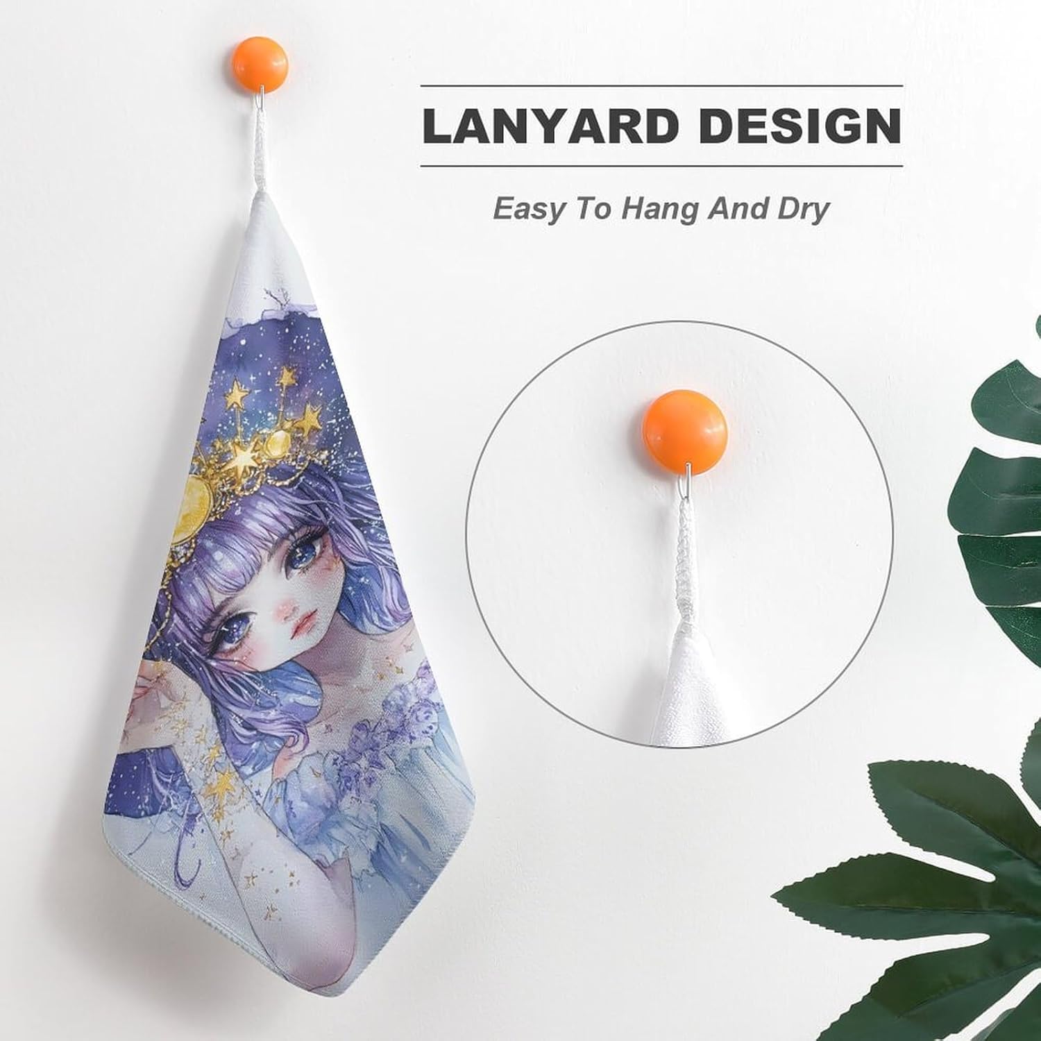 Zodiac Pin Up Girl Painting Towel Hand Towels Decorative Towel for Bathroom Kitchen Shower Gym 4PCS
