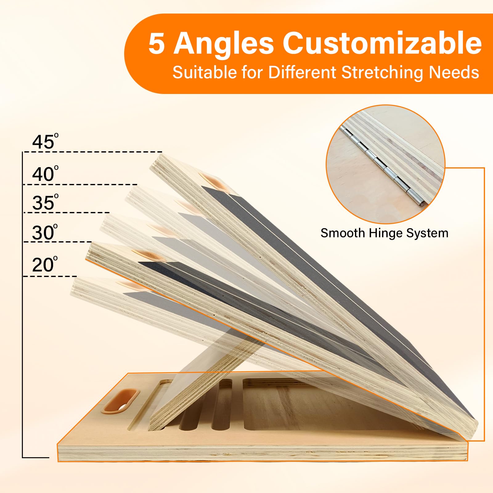 Tabla Inclinada para Estirar Pantorrillas, Tabla Inclinada Ajustable de Madera tabla de Ejercicios de Madera Fitness para Estiramientos de Pantorrillas Tobillos Piernas y Sentadillas Training