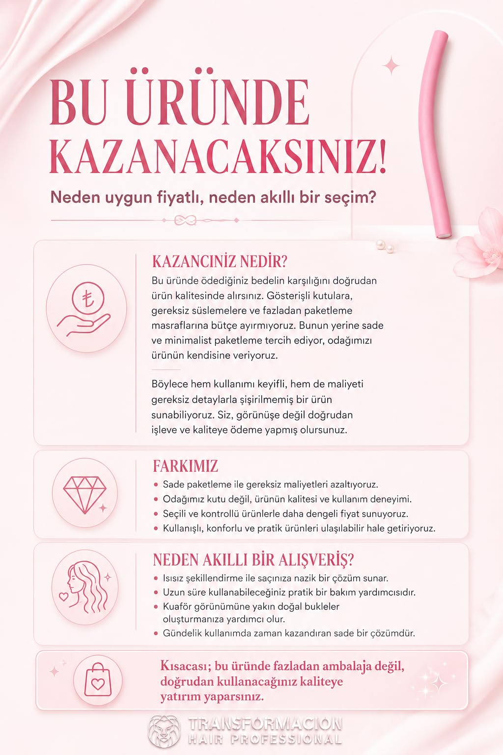 Transformacion 20'li Mega Set Sosis Bigudi 17mm | Kalın ve Dolgun Su Dalgası için Isısız Esnek Saç Şekillendirici 721915