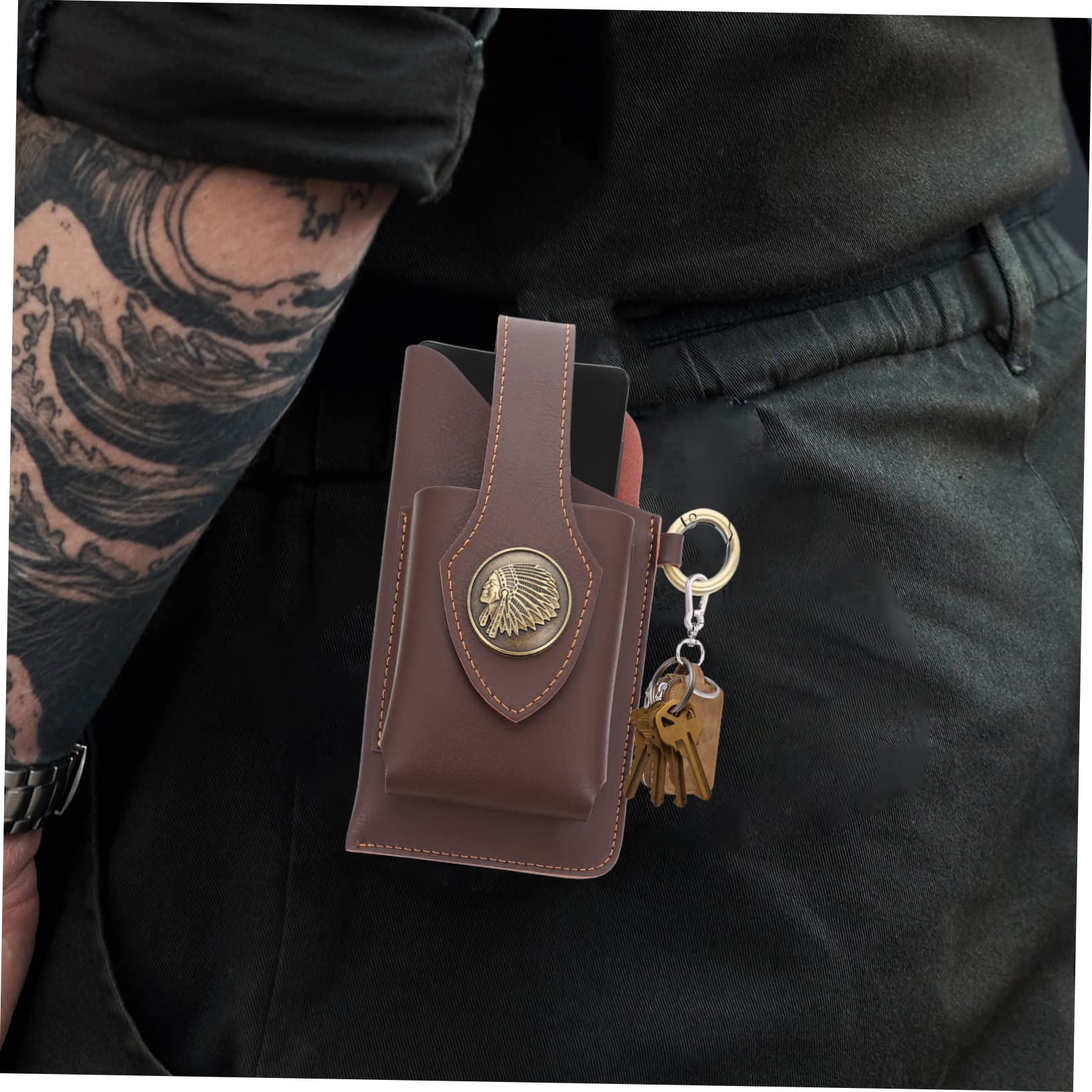 VANZACK Pour Téléphone Portable De Téléphone Pour Ceinture Homme Petit Ceinture Tapis De Sol Emboîtables Pour Téléphone Portable Portefeuille Homme Faux Cuir