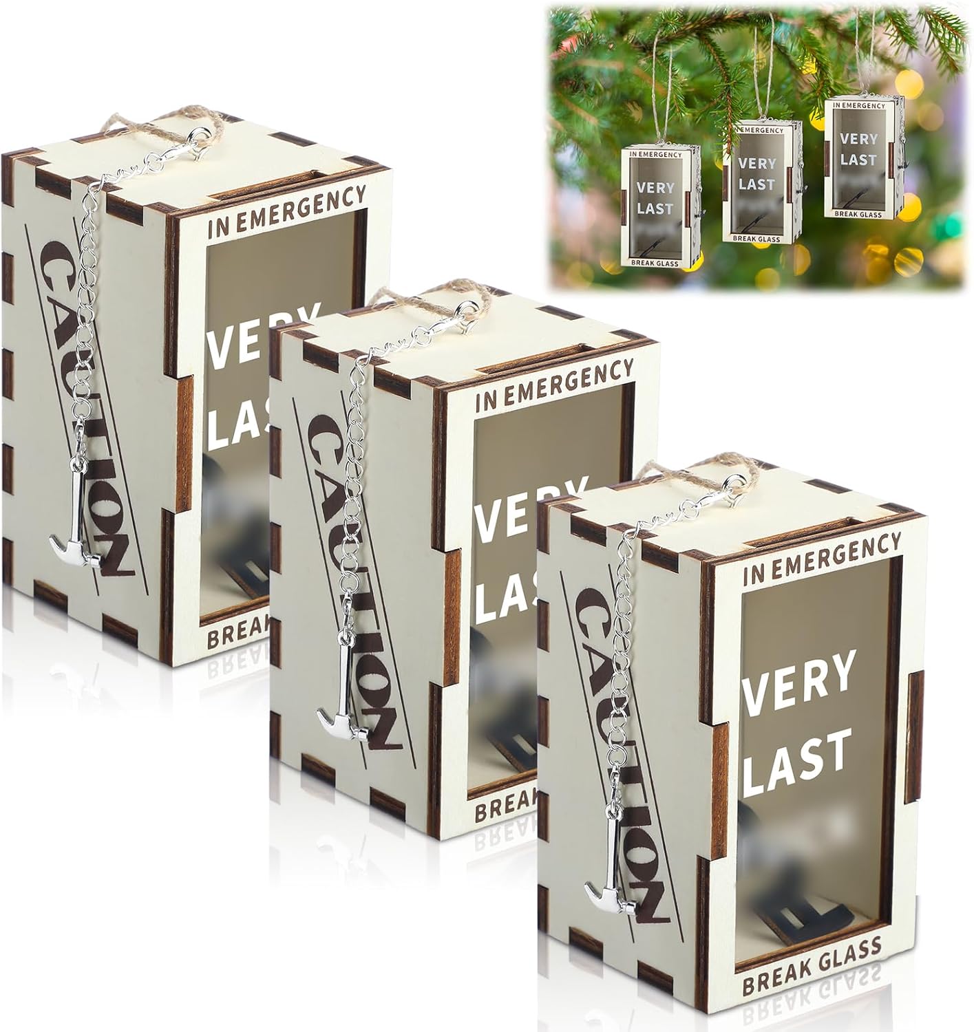 Vercraft 3 Pcs Jar of Funny Christmas Ornament My Very Last