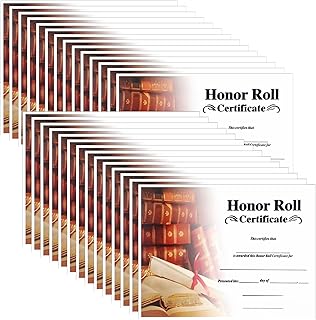 500 Pcs Honor Roll Certificates Bulk - 11" x 8.5" Honor Recognition Award Certificates for Kids, Youth, Students Academic Achievement Awards