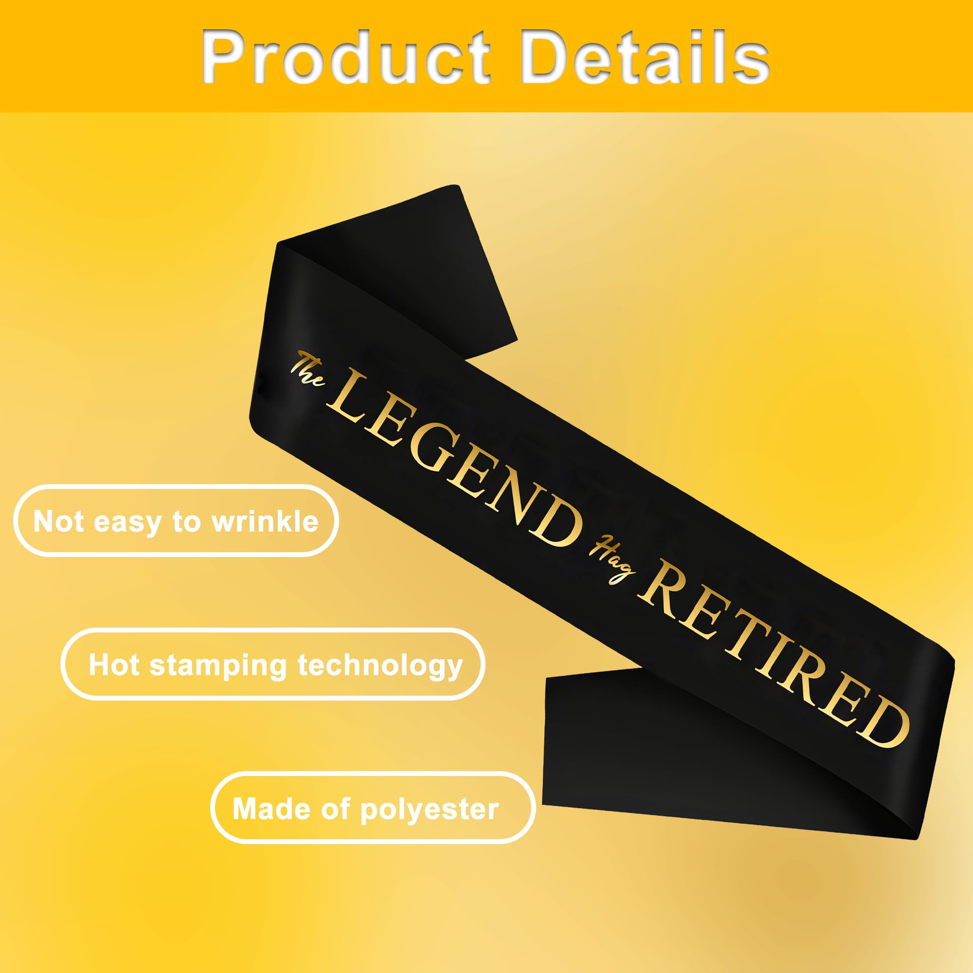 Retirement Sash Soft Officially Retired Sash for Women Men Retirement Celebration Sash Retirement Shoulder Straps - Image 4