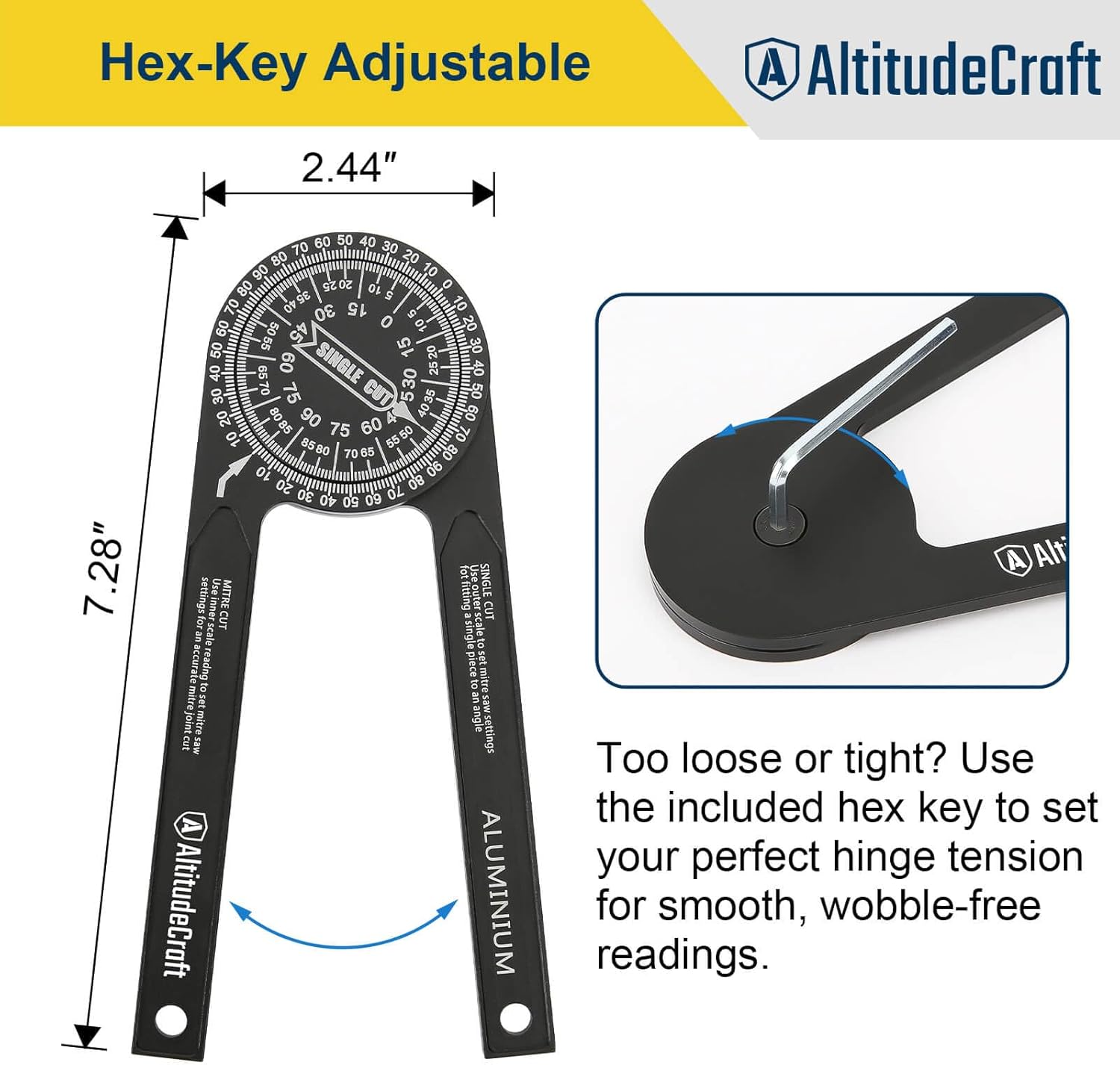 2-in-1 Crown Molding Jig & Miter Saw Protractor Set - Eliminates Math & Guarantees Stability for Precise Trim Cuts Fits DEWALT DWS780 DW718 DW716 & Other DEWALT Models