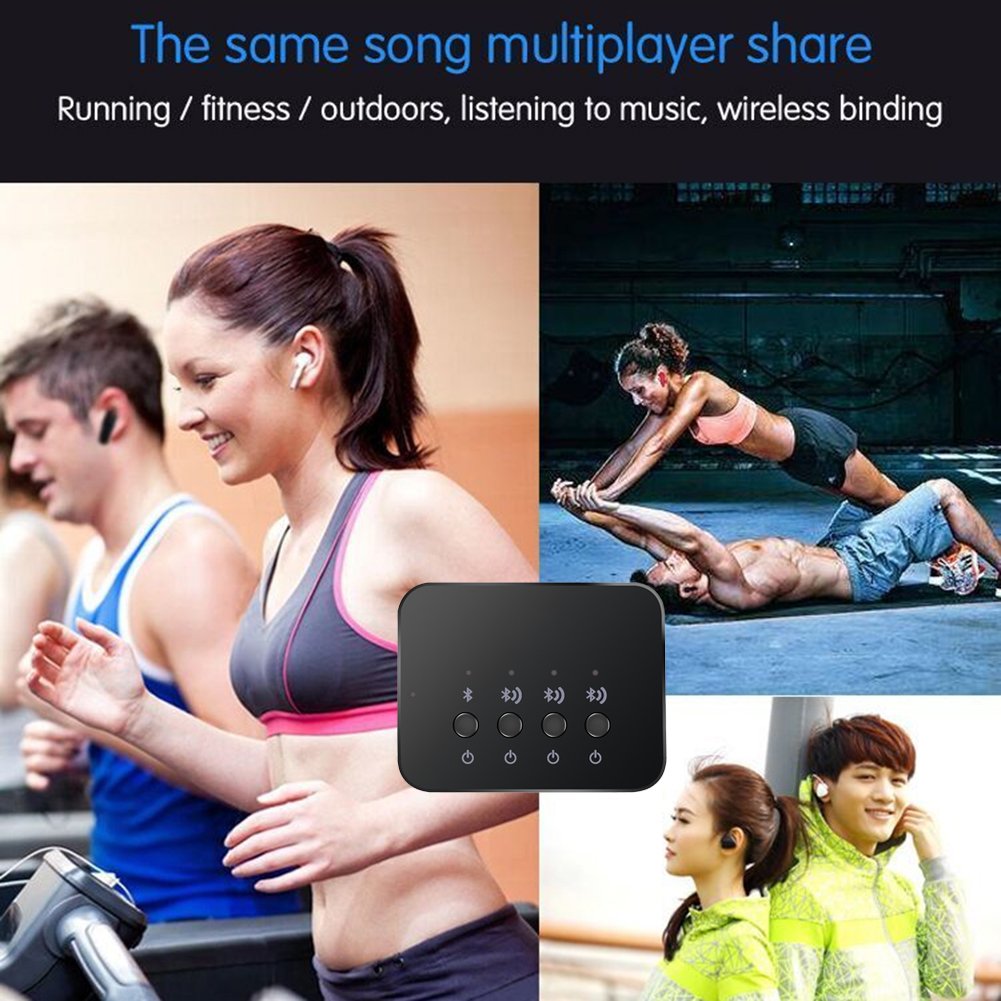 Tonysa Adaptador de Audio Bluetooth 4.0 Estéreo Adaptador de Audio Compartir Musica Sin Hilos en el de Sonido de Streaming con TV, Laptop
