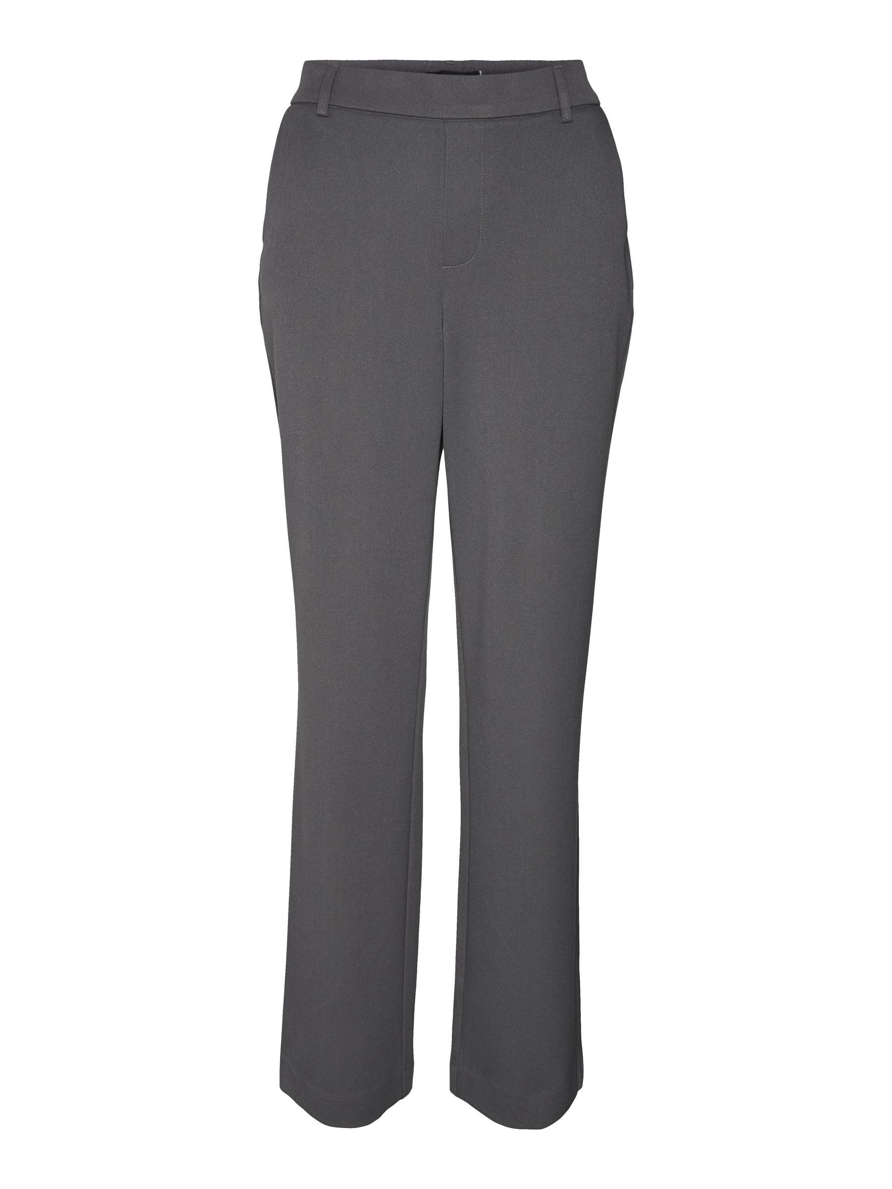 VERO MODA Female Trousers VMMAYA MR Straight Solid Trousers Noos, Grey Pinstripe, XS / 32L