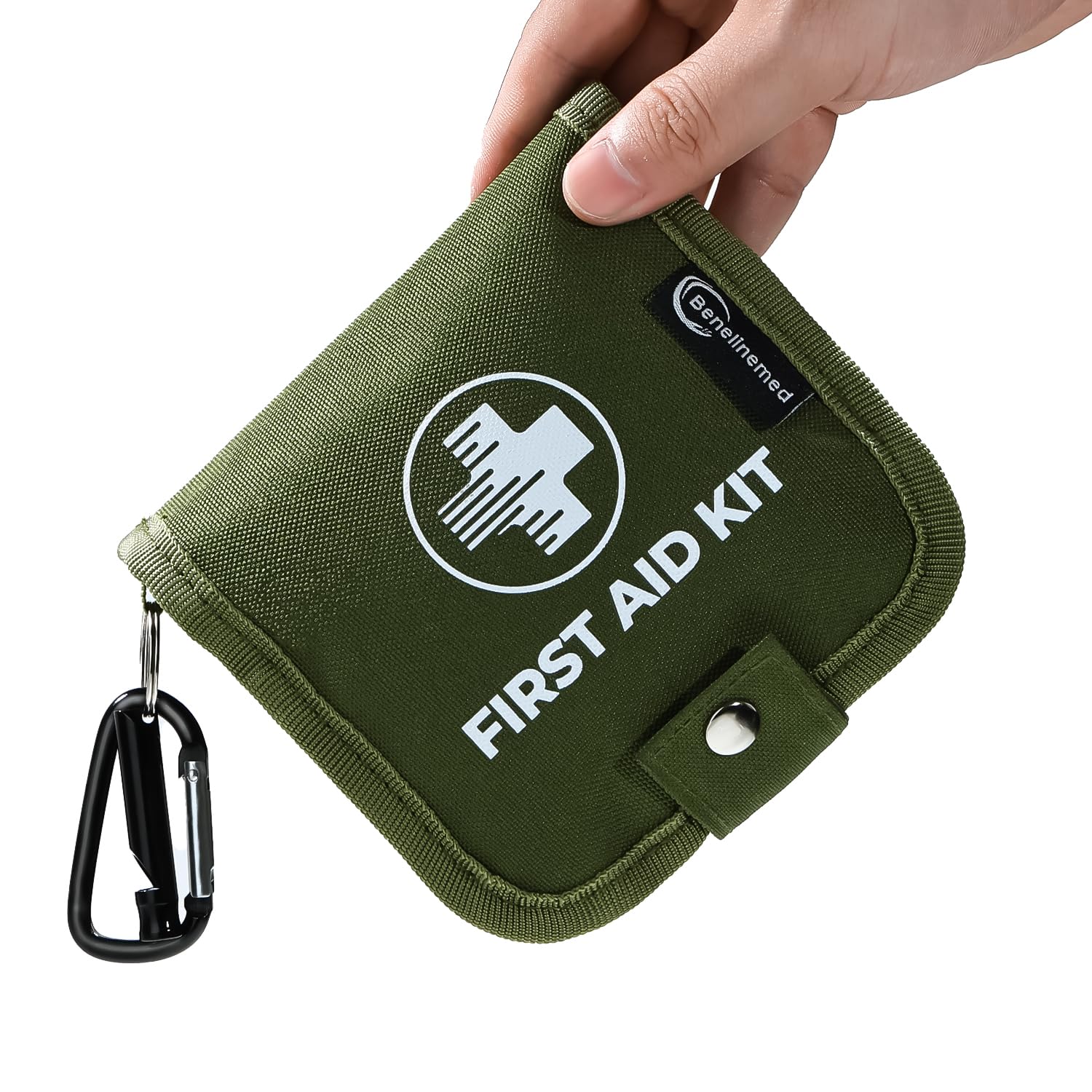 Mini First Aid Kit - 137 Piece Small Emergency Medical Kit for Home, Car, Travel, Camping & Outdoor Activities (Green)