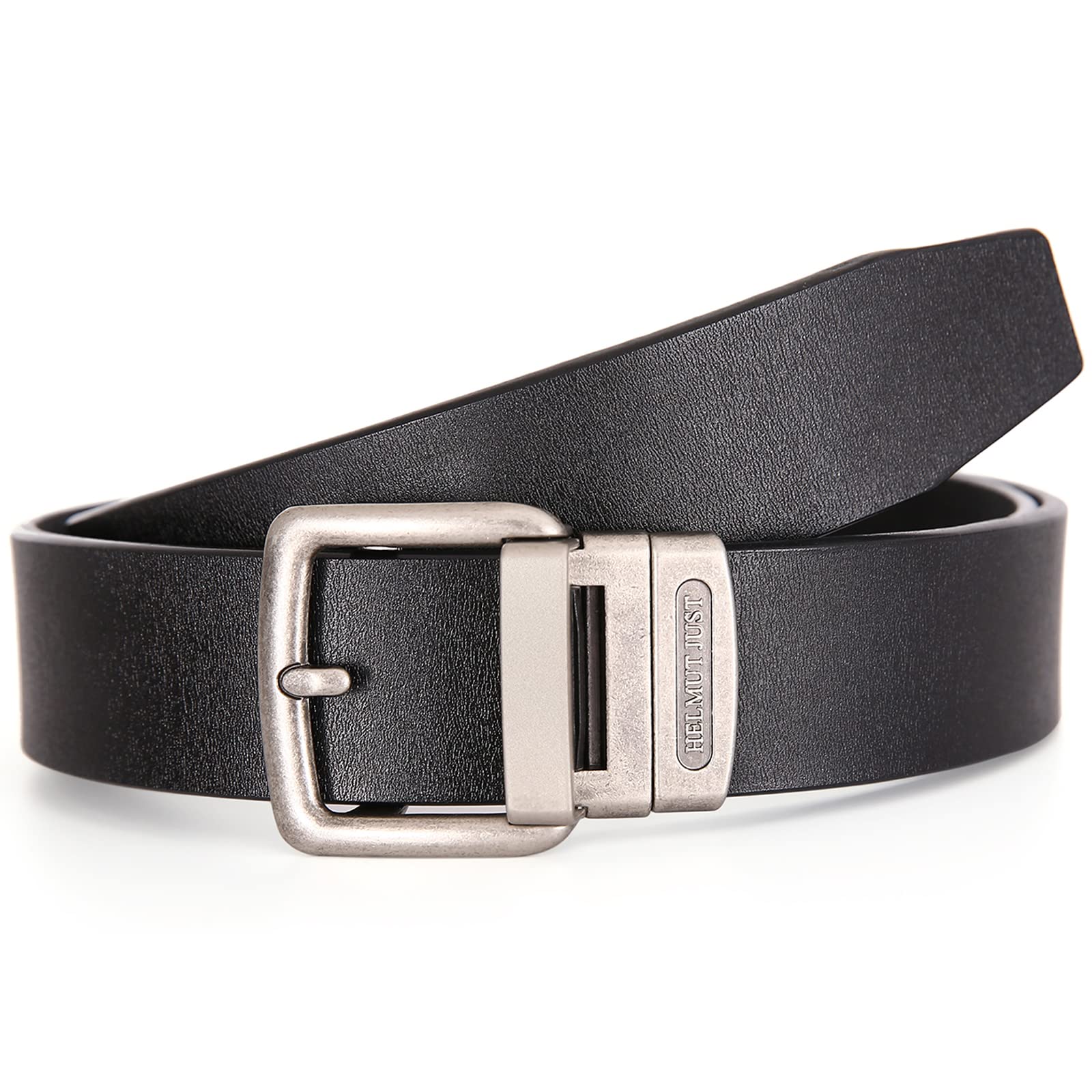 Men's Black Leather Belt Automatic Buckle, Width 37 mm Belt Size Suitable for Jeans Costumes