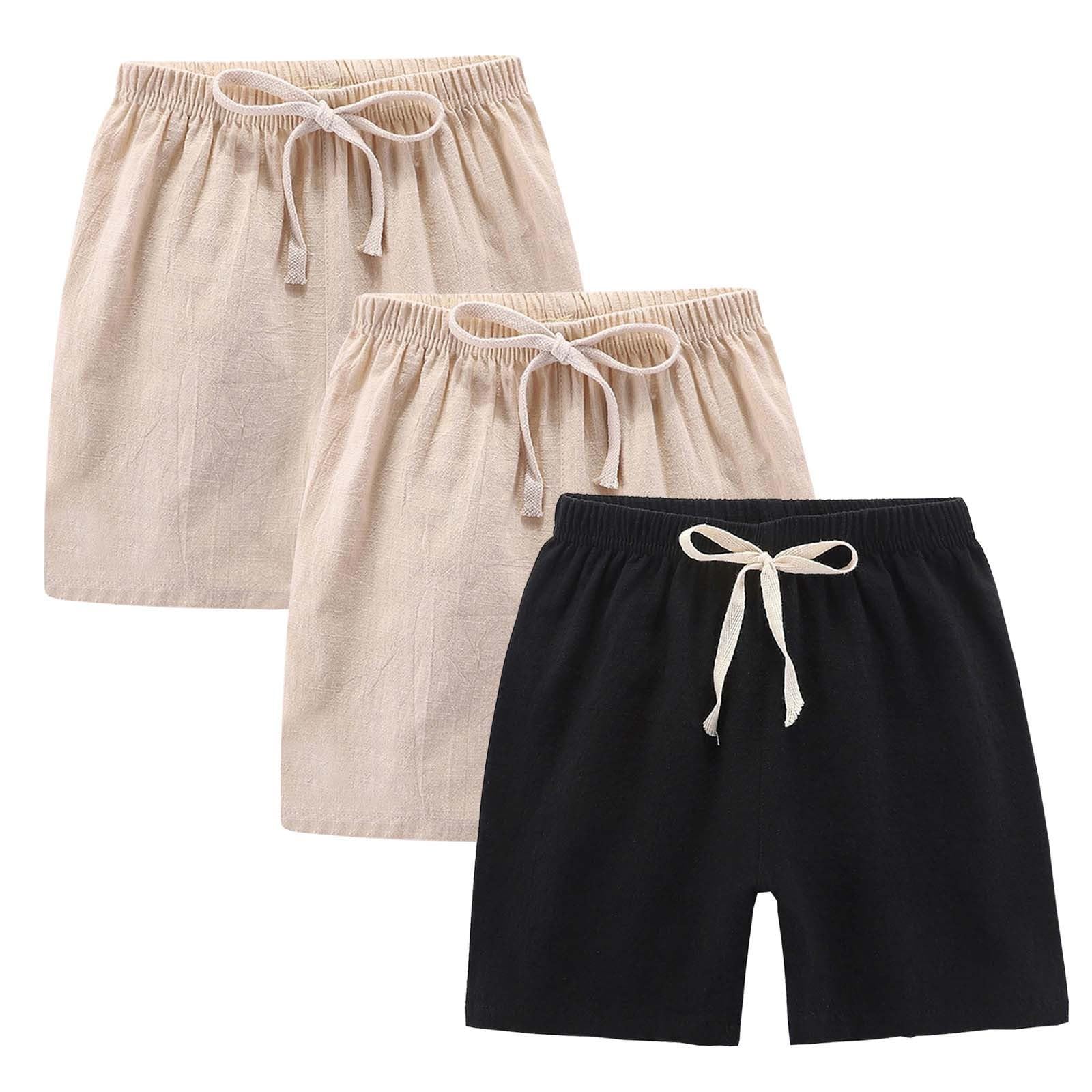 Short d'été pour filles lot de 3 vêtement décontracté uni taille élastique - 5
