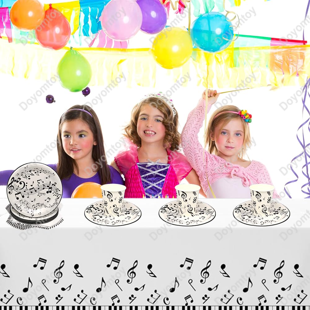 Doyomtoy Verjaardagsfeestservies, muziek, 61 stuks, tafelpapier, set, papieren borden, servetten, mokken voor themafeest, muziek, gitaar, decoraties, verjaardagsfeest Doyomtoy Verjaardagsfeestservies, muziek, 61 stuks, tafelpapier, set, papieren borden, servetten, mokken voor themafeest, muziek, gitaar, decoraties, verjaardagsfeest