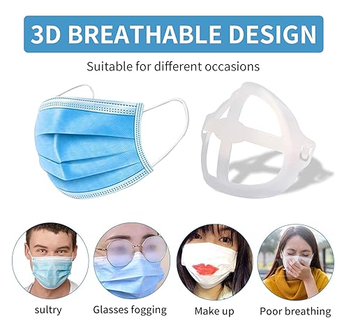 Miniatura 4 de Tirdkid 16 soportes faciales para máscara, soporte de máscara 3D, marco de soporte interno de máscara facial, más espacio para una respiración