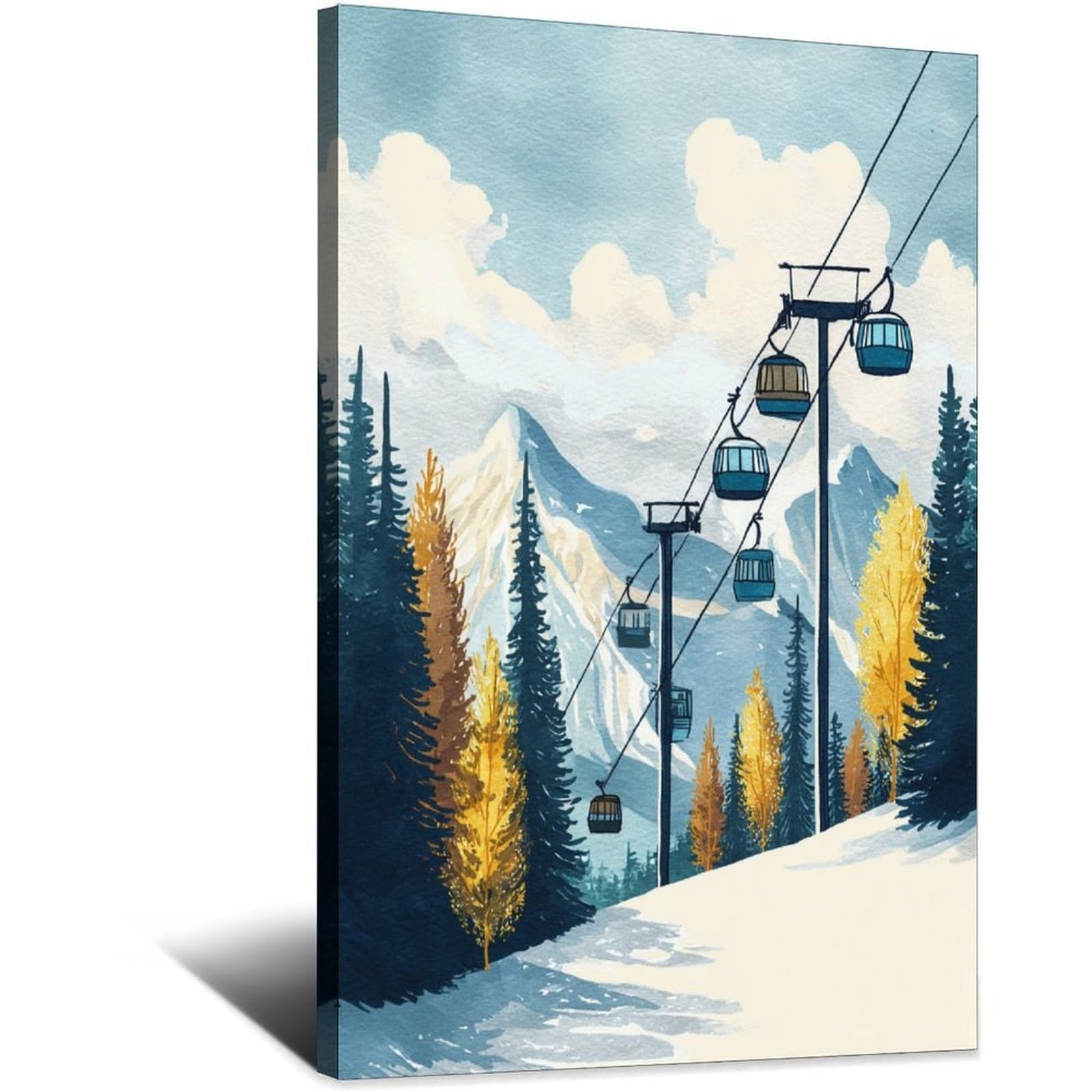 CFXNGA Aspen Poster 20x30inch(50x75cm) Vintage Watercolor Canvas Art
