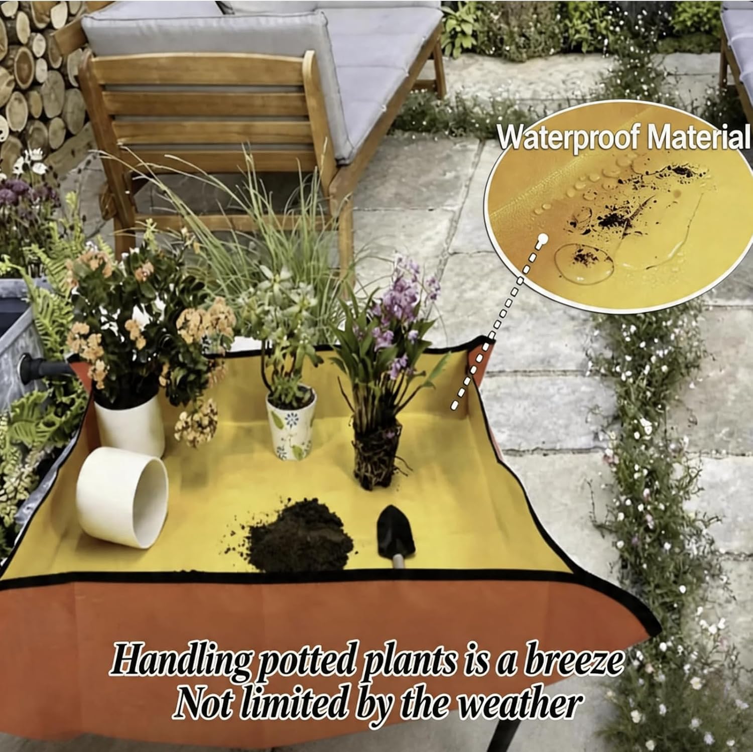 Large potted plant planting mat, foldable succulent mat for indoor planting
