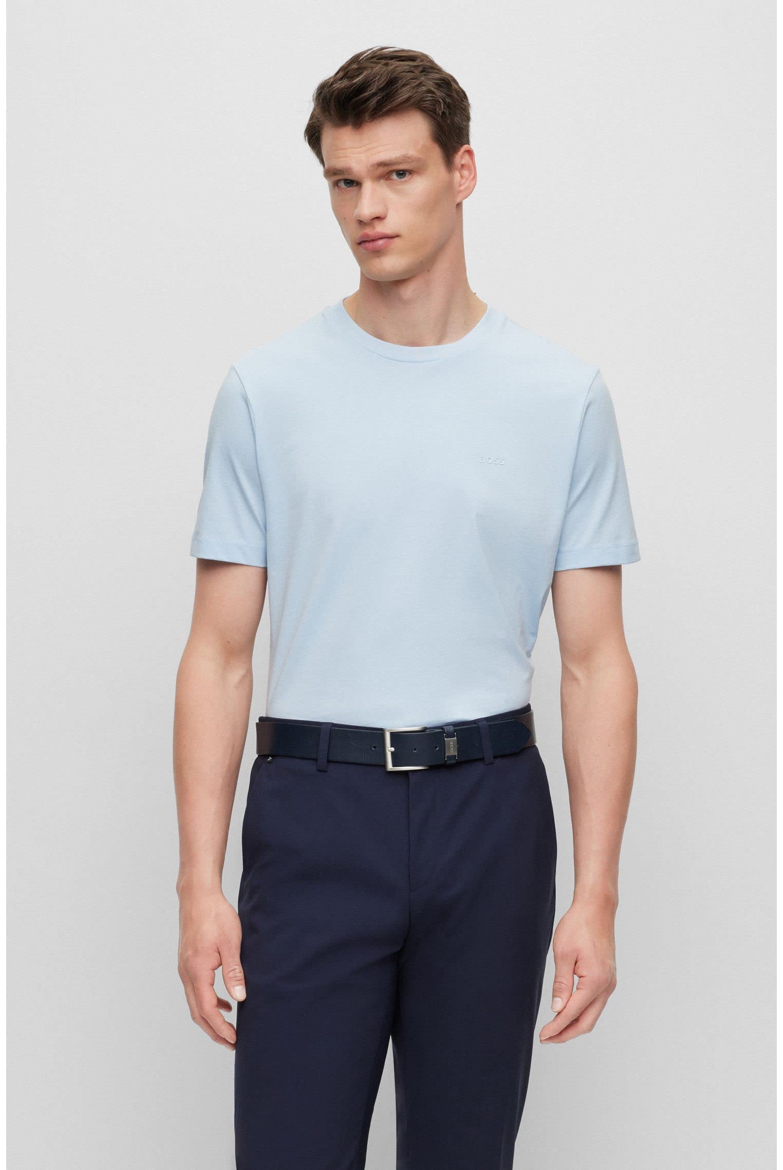 Boss Chest Logo Soft Jersey Crew Neck T-Shirt T-Shirt Uomo (Pacco da 1)