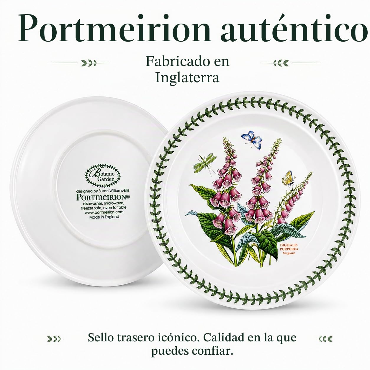 Portmeirion Botanic Garden - Juego de platos (6 unidades, 25 cm), diseño de flores