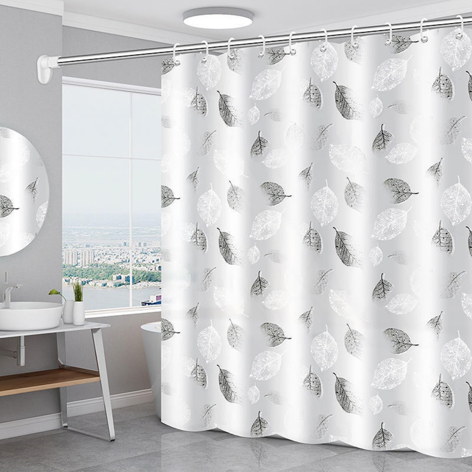 Cortina de Ducha Antimoho,Cortina de Baño Impermeable,180 x 200 cm Cortina Ducha Impermeable,Cortina de Ducha para Baño,Lavable Cortinas de Baño,Cortina Bañera con Ganchos para Dormitorio y Familia