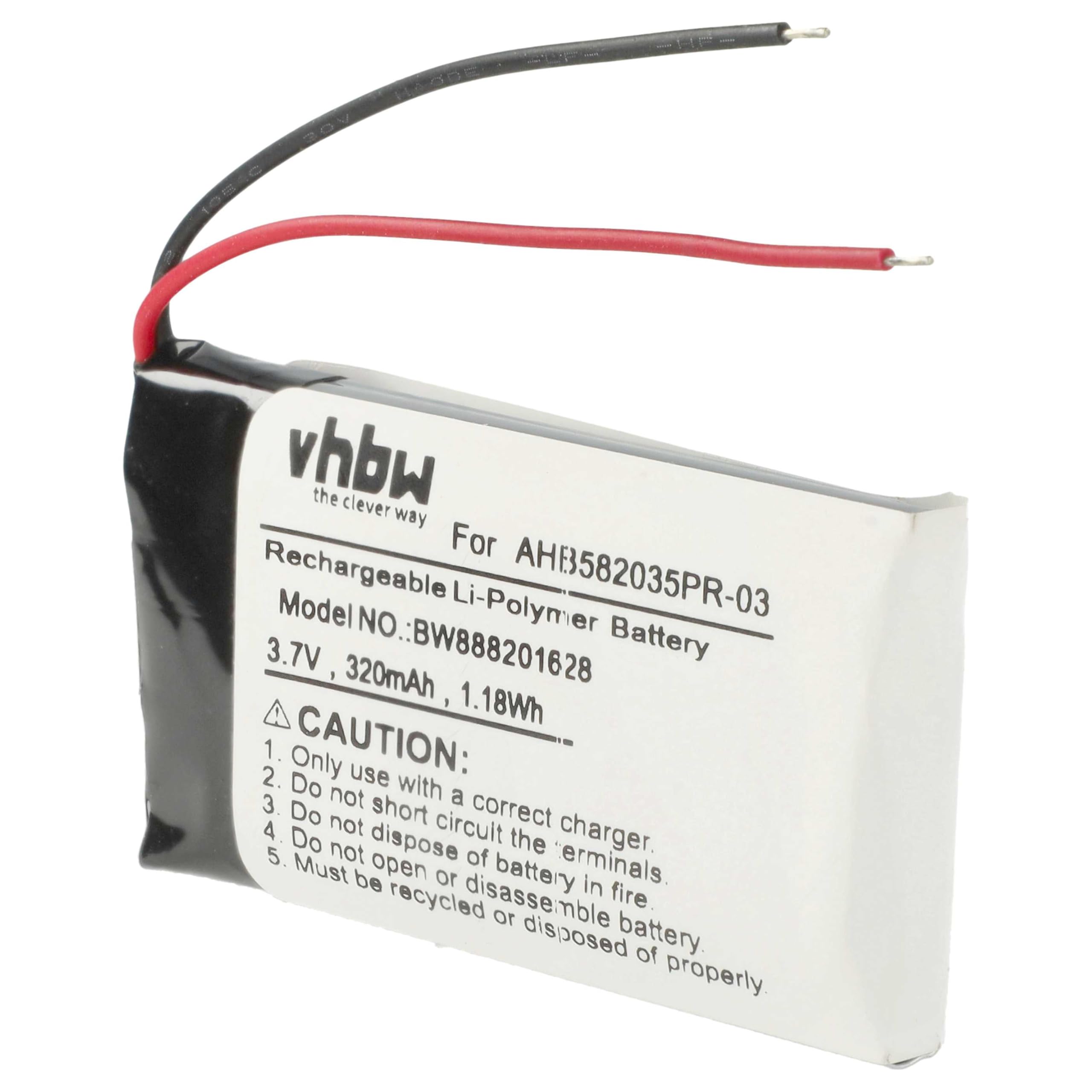 vhbw Bateria zamienna do Jabra AHB582035PR-03 do zestawu głośnomówiącego telefonu konferencyjnego (320 mAh, 3,7 V, litowo-polimerowy)