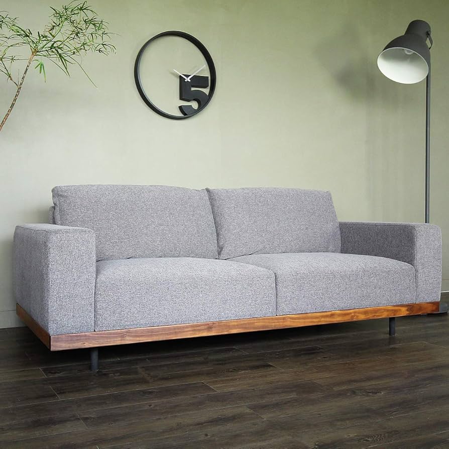 Amazon｜スモークグレー × ウォールナット 無垢 羽毛クッション