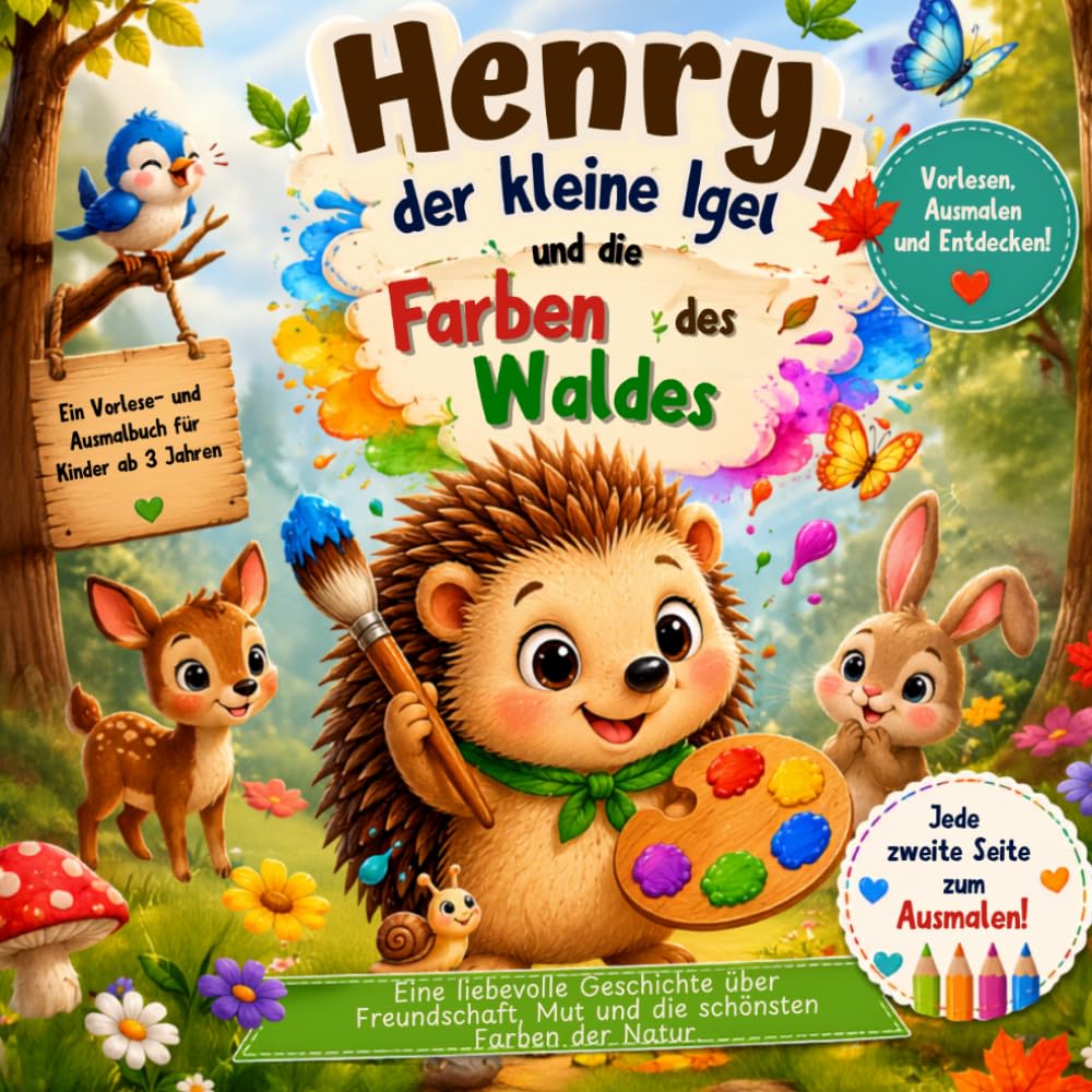 Henry, der kleine Igel und die Farben des Waldes