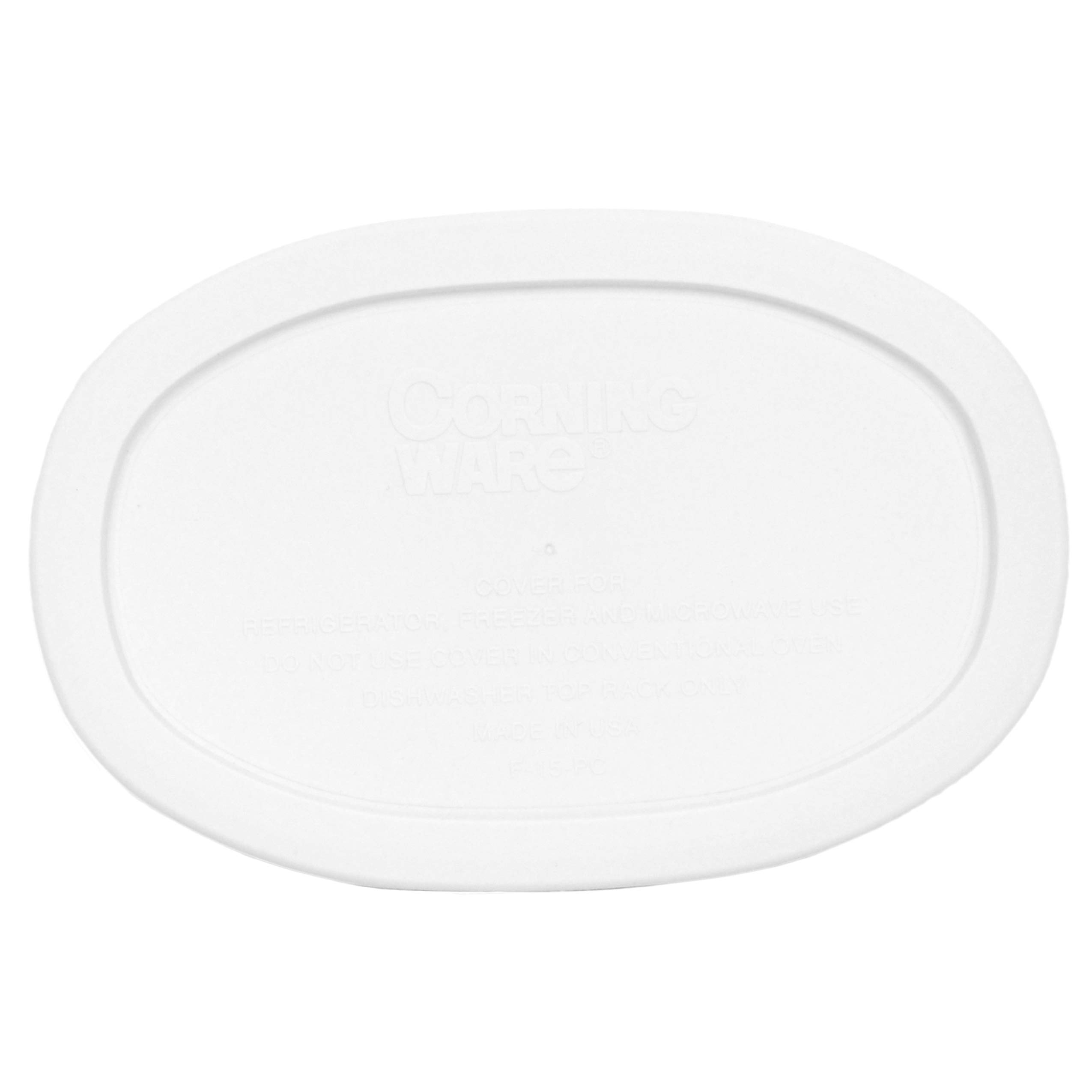 CorningWare F-15-PC 15oz French White Lids and F-16-PC 16oz French White Lids (2-Pack)