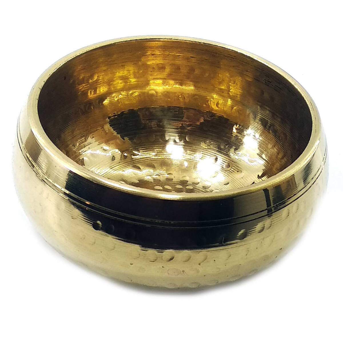 Cuenco tibetano budista de metal amarillo de 4 pulgadas para oración