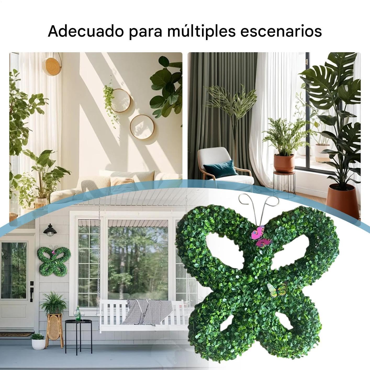Coronas Verdes para Puerta Principal, Corona de Granja Coronas de Interior | Garland de suministros de con luz LED para entradas, patios, salas de estar
