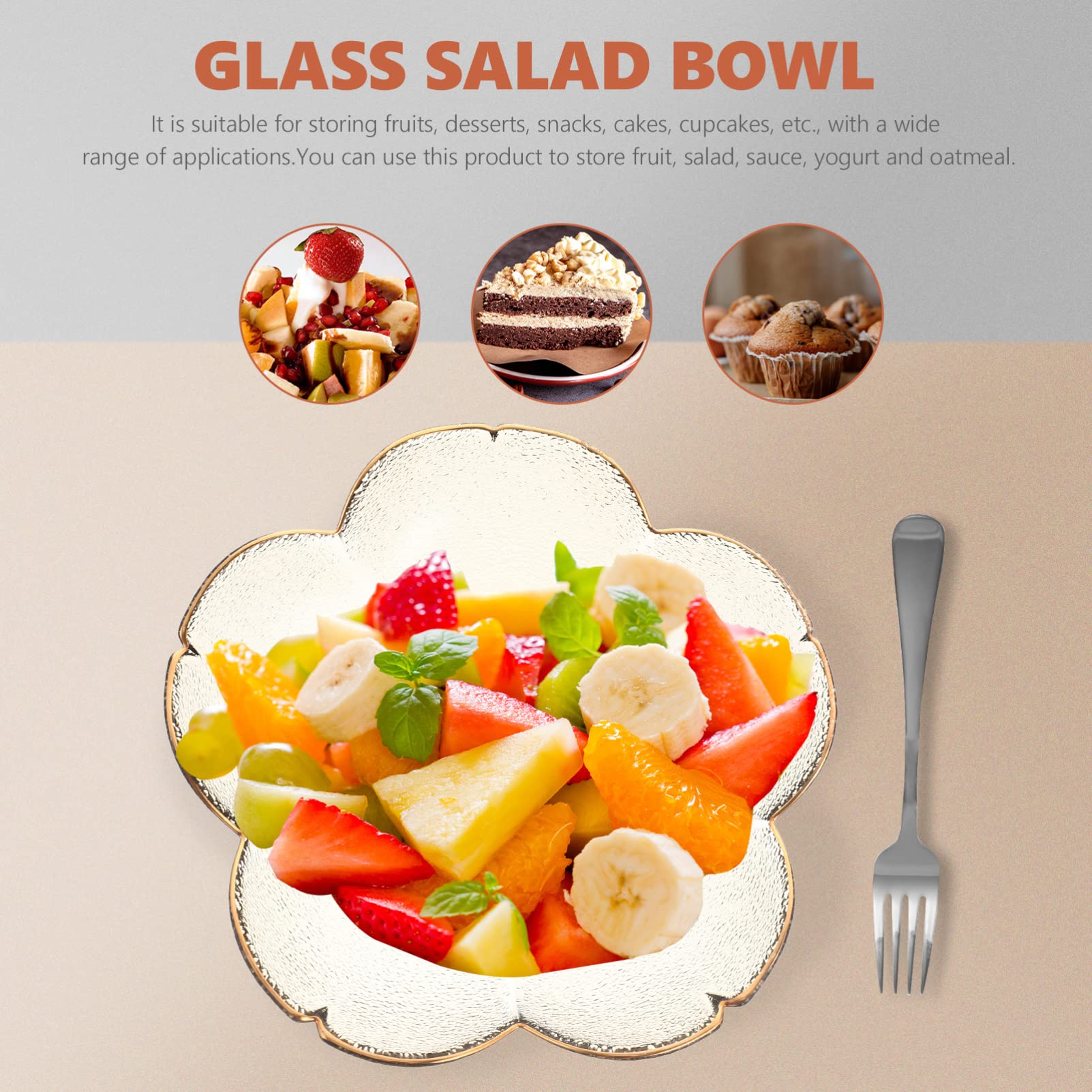 Platos de fruta de cristal, cuencos de postre de cristal transparente, plato para tartas transparente, cuenco con forma de flor para dulces y aperitivos, para el hogar, restaurante, color gris